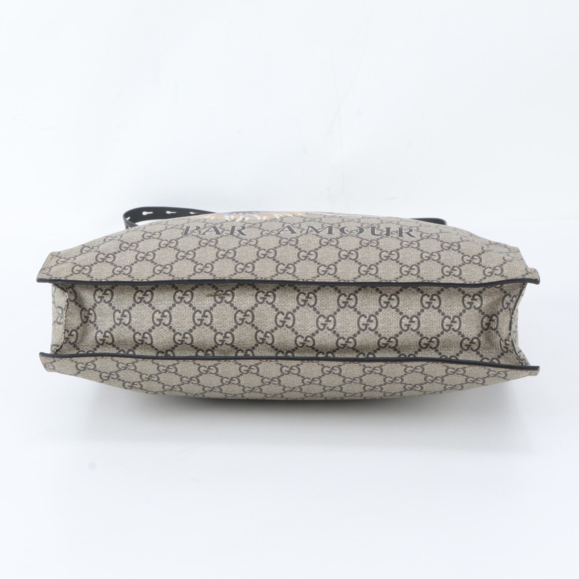 Gucci Grayish Multi-Color Leather Coated Canvas Handbag Tote Bag (Pre-Owned)
