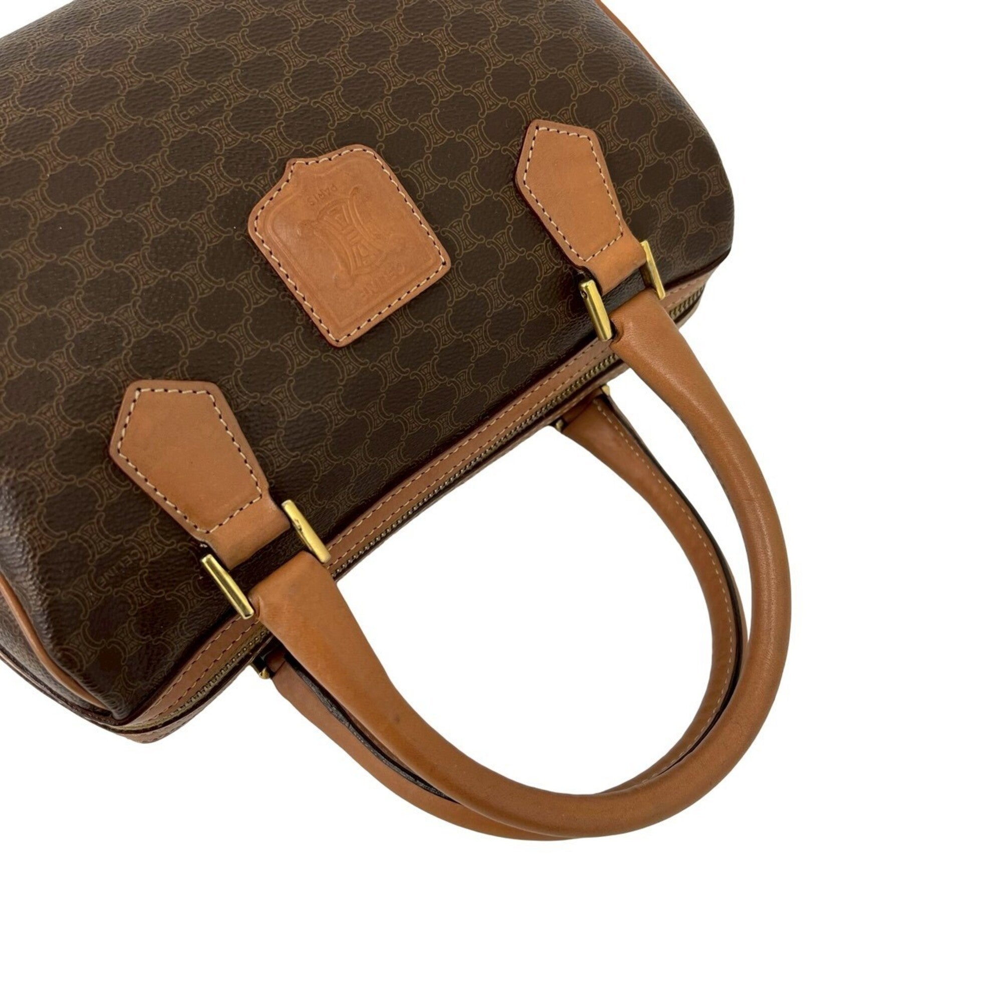 Celine Brown Leather Pvc Handbag Shoulder Bag (Pre-Owned)