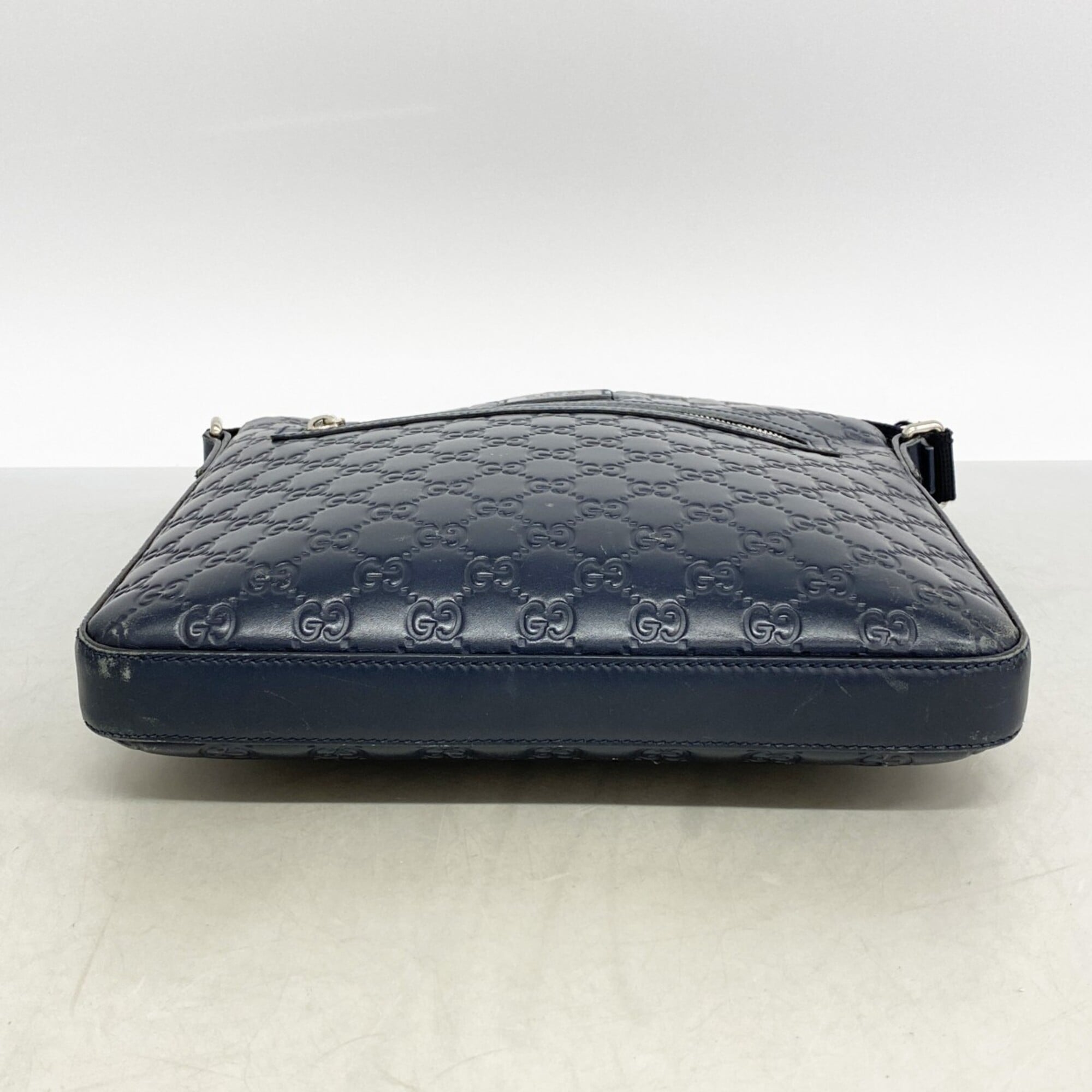 Gucci Navy Leather Shoulder Bag (Pre-Owned)