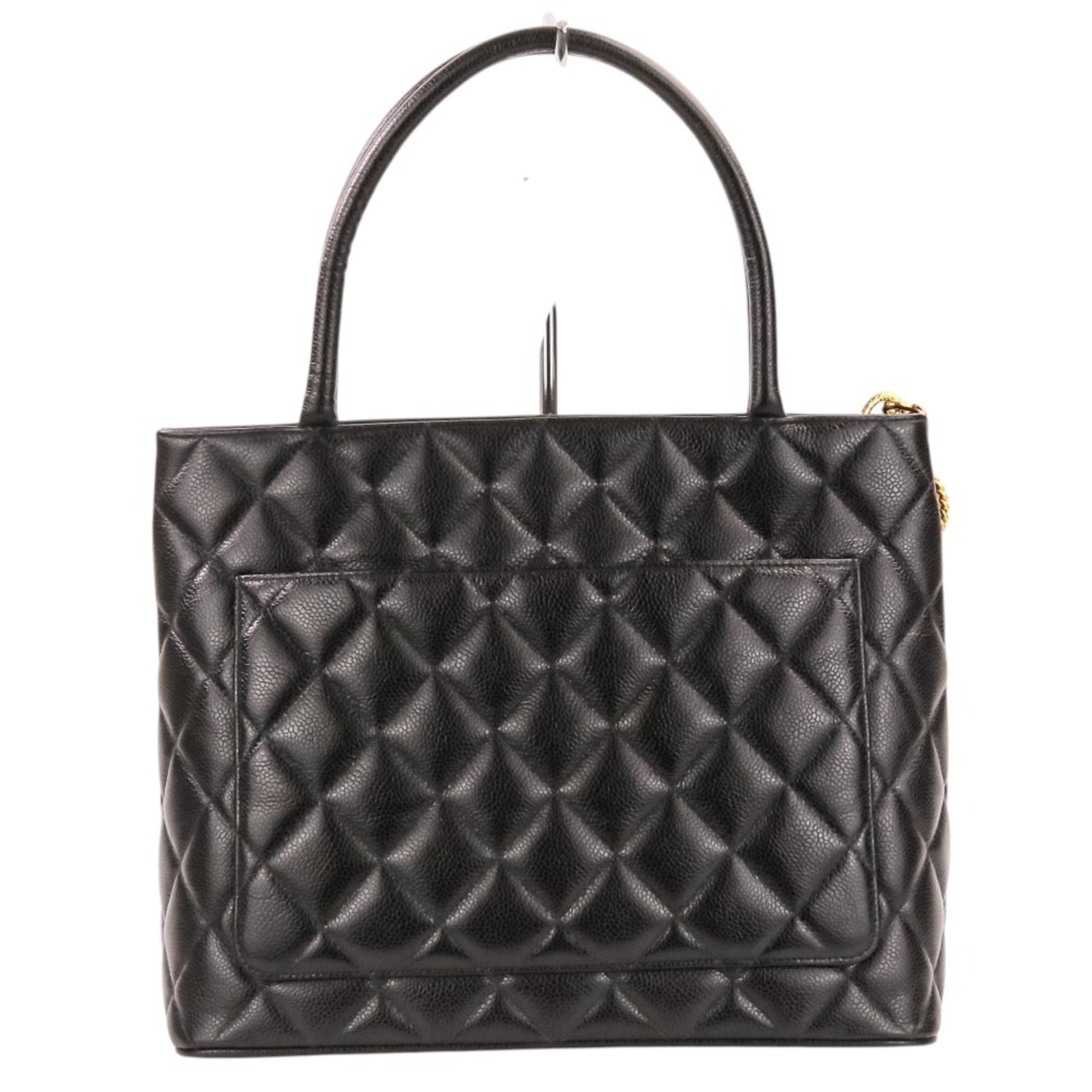 Chanel Matelasse Black Grained Calfskin Handbag Tote Bag (Pre-Owned)