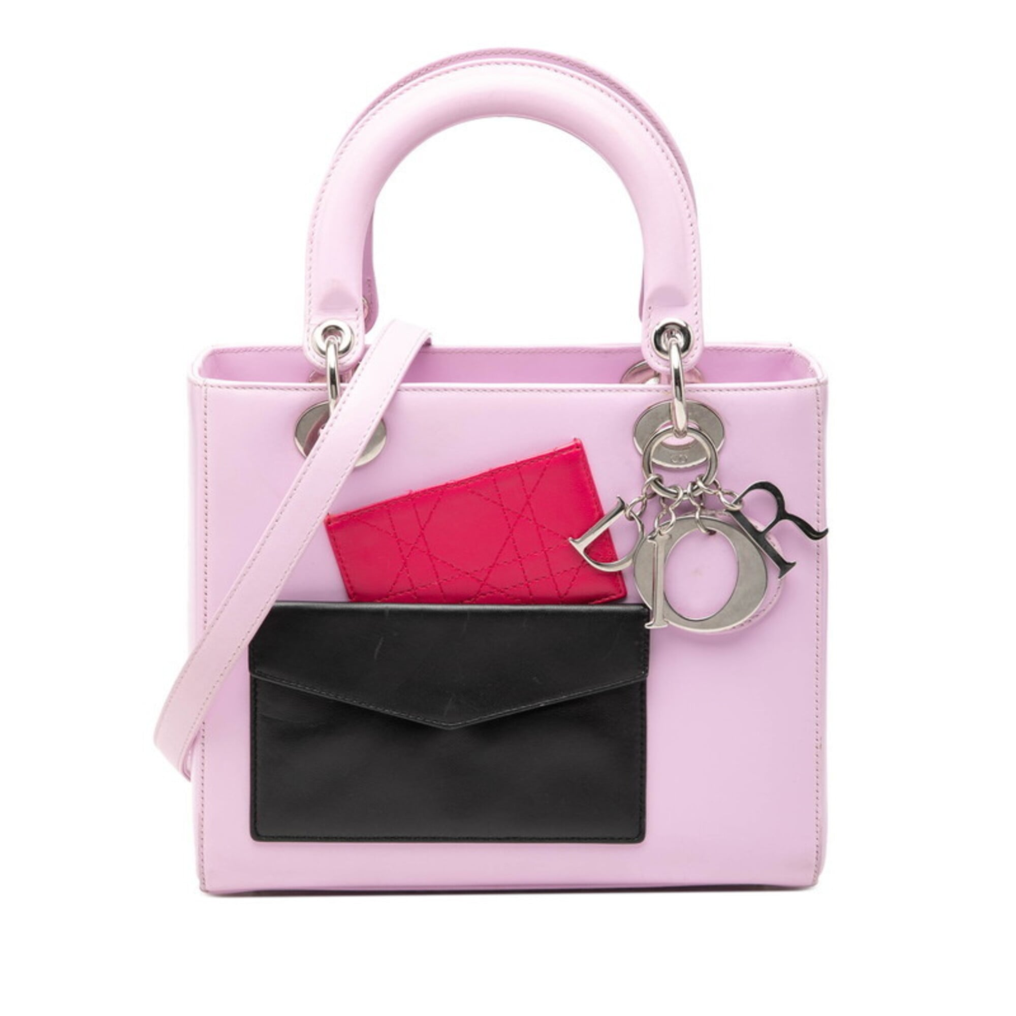 Christian Dior Multi-Color Pink Leather Handbag Shoulder Bag (Pre-Owned)