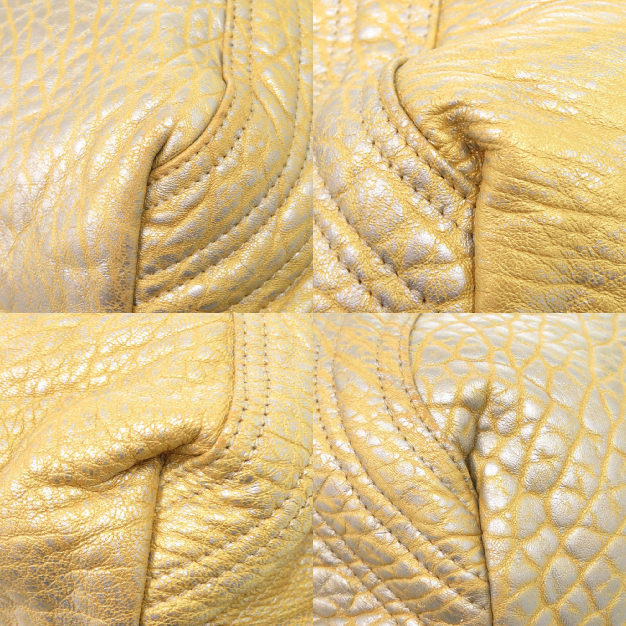 Fendi Gold Leather Handbag (Pre-Owned)