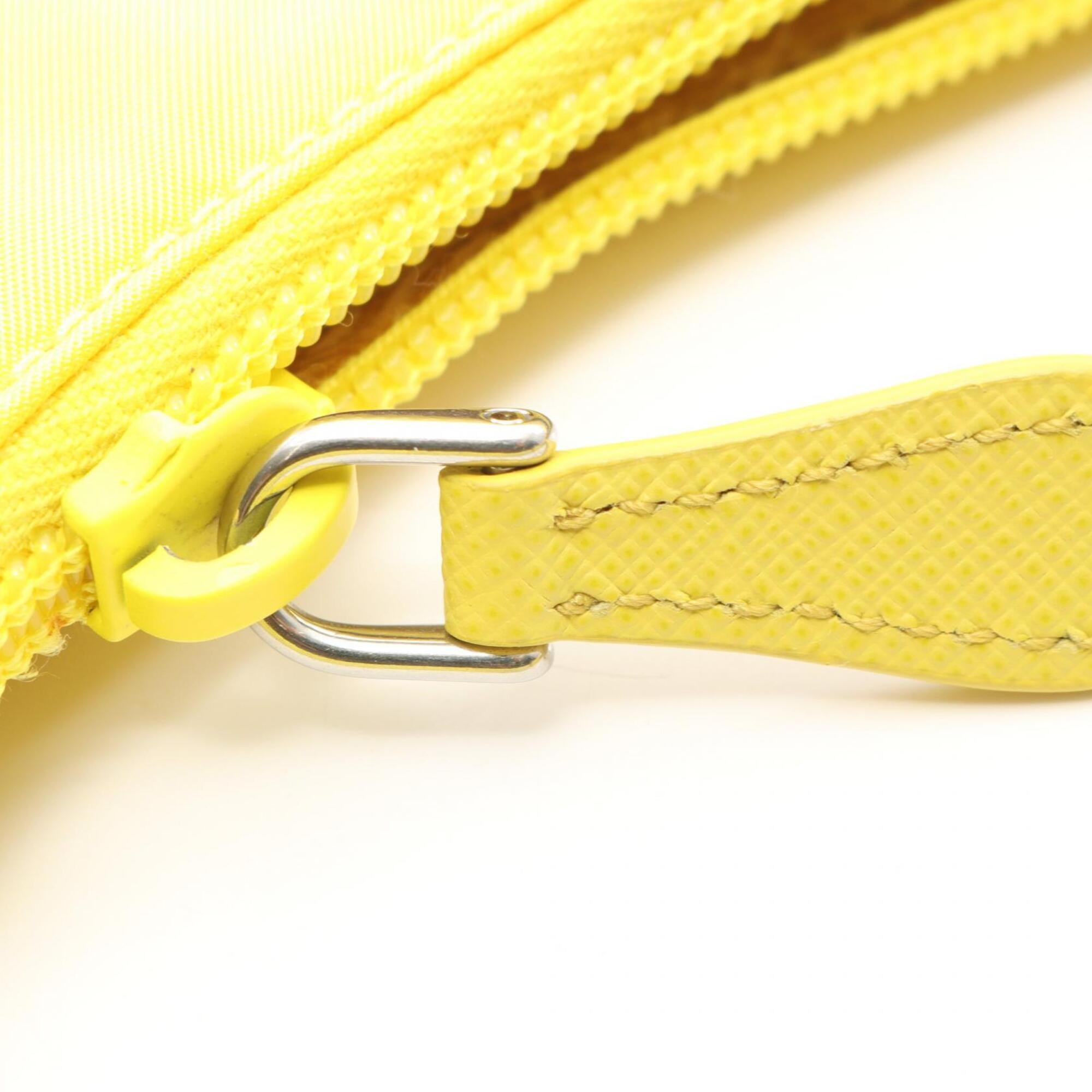 Prada Yellow Nylon Saffiano Triangle Handbag (Pre-Owned)