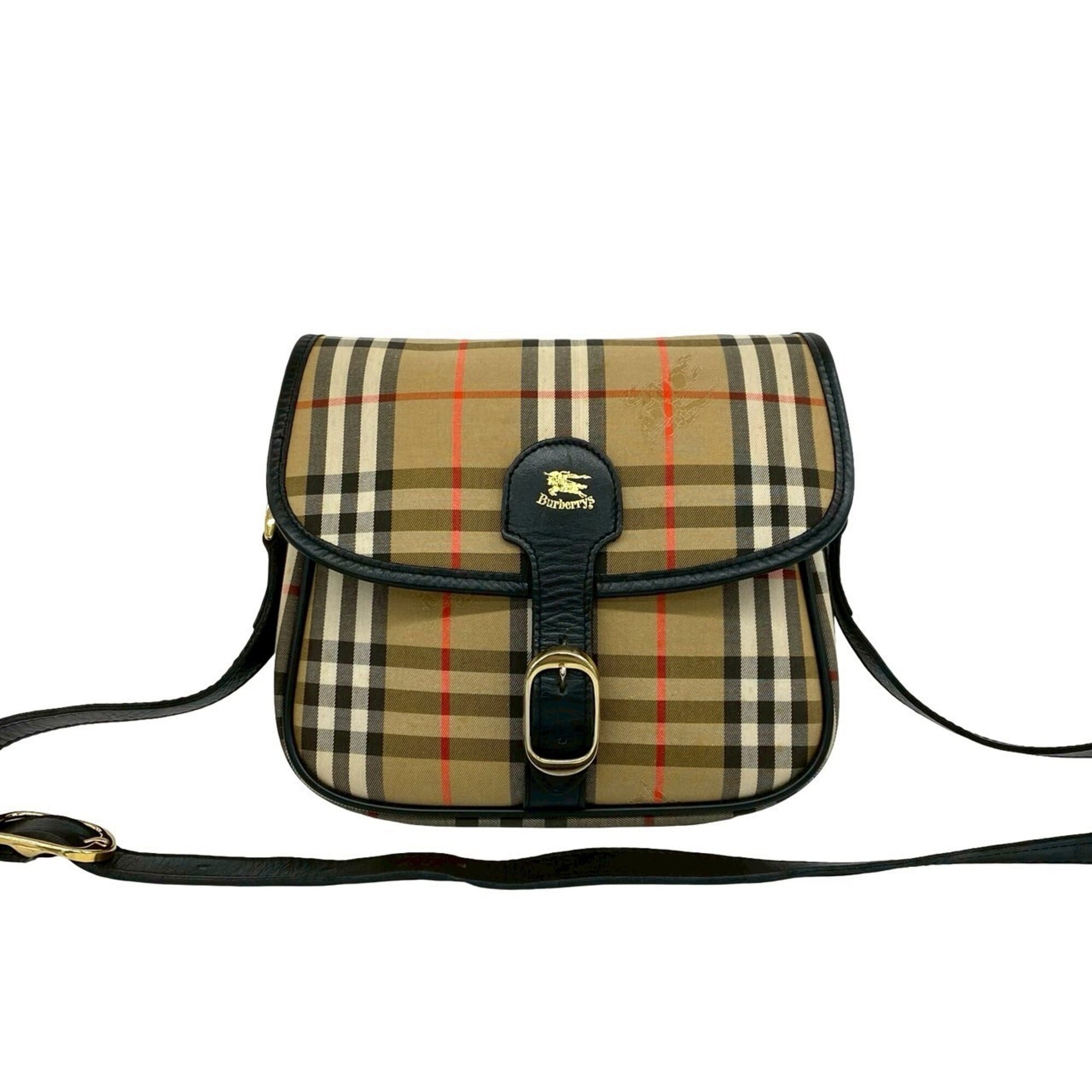Burberry Brown Canvas Leather Shoulder Bag (Pre-Owned)