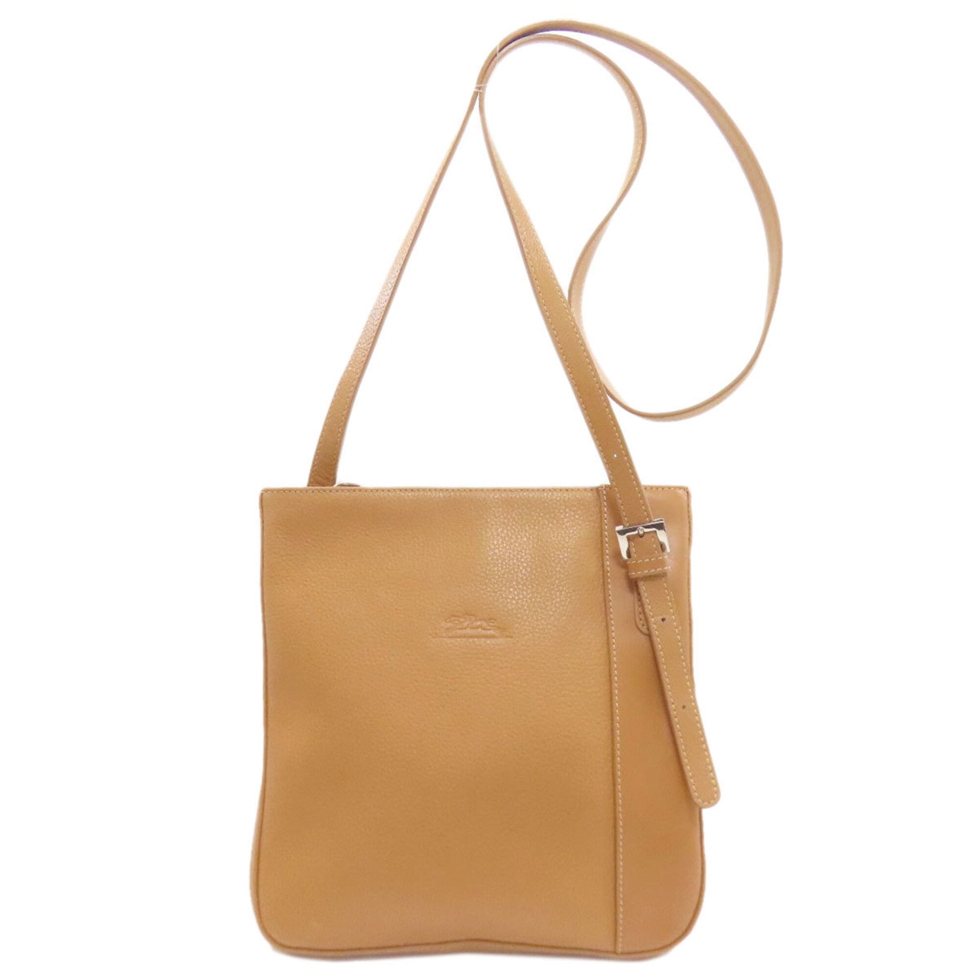 Longchamp Beige Leather Shoulder Bag (Pre-Owned)