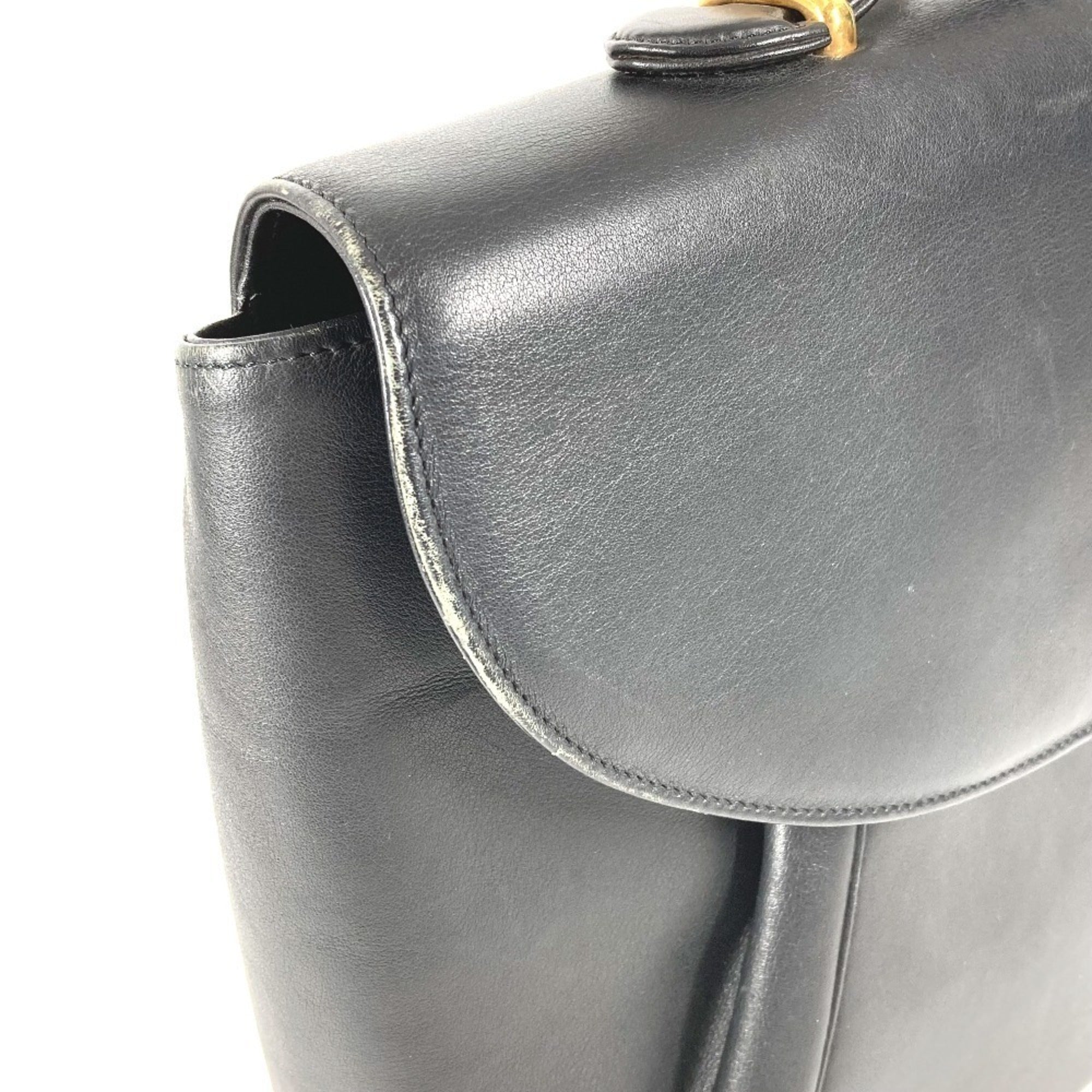 Cartier Panthère Black Leather Handbag Tote Bag (Pre-Owned)