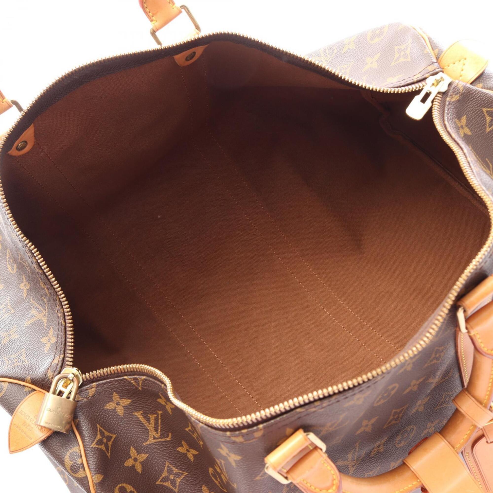 Louis Vuitton Brown Coated Canvas Pvc Monogram Leather Boston Bag Handbag (Pre-Owned)