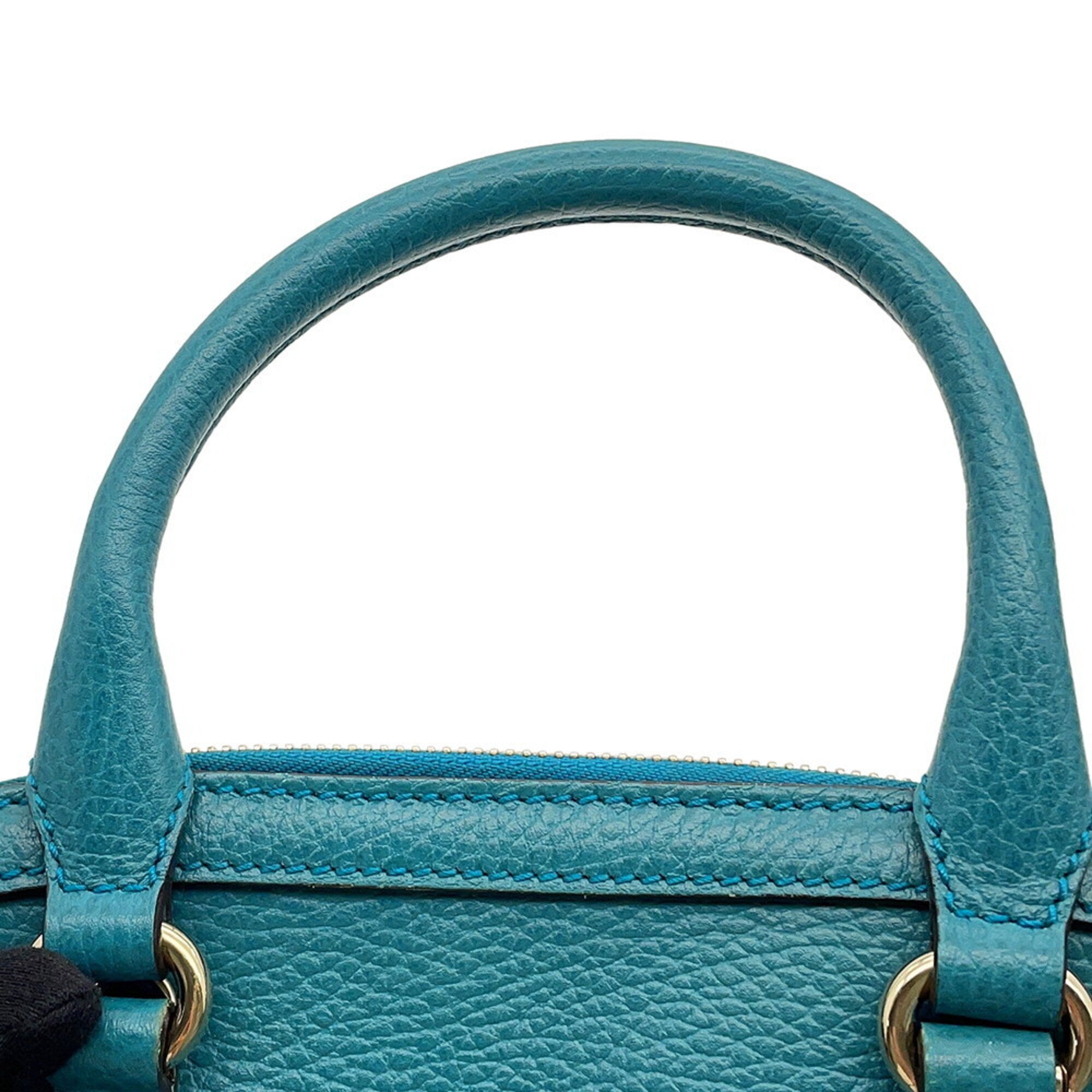 Gucci Turquoise Leather Handbag Shoulder Bag (Pre-Owned)