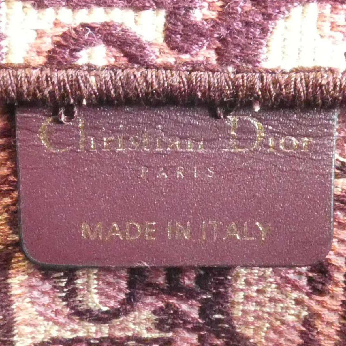 Christian Dior Burgundy Canvas Handbag (Pre-Owned)