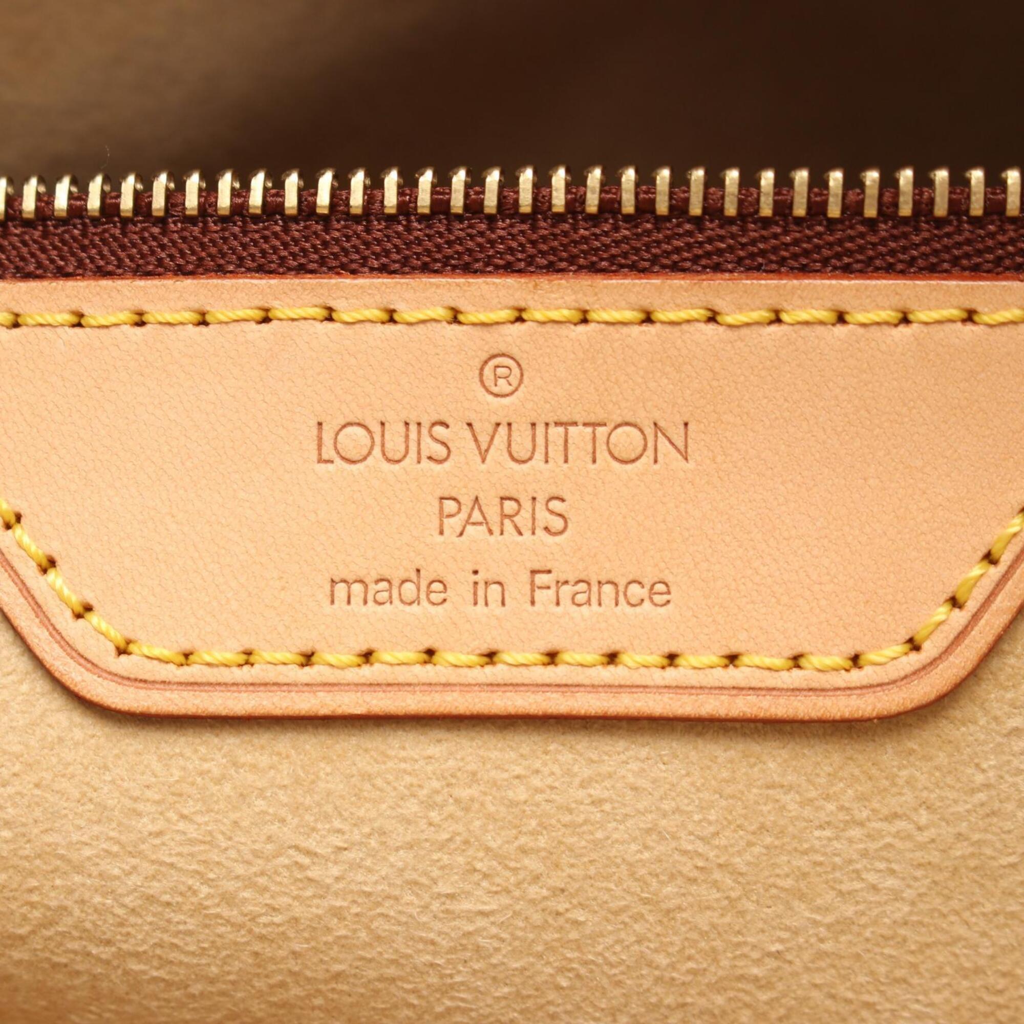 Louis Vuitton Brown Coated Canvas Leather Handbag Shoulder Bag (Pre-Owned)