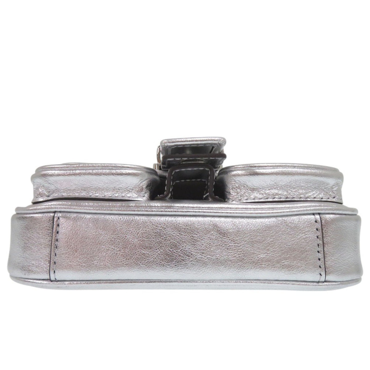 Michael Kors Metallic Silver Leather Shoulder Bag (Pre-Owned)