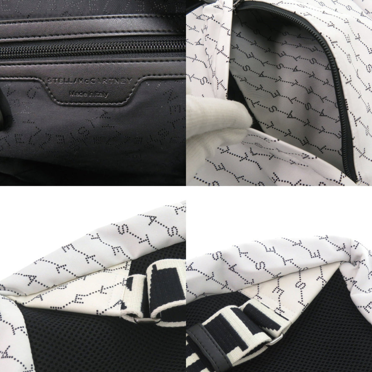 Stella Mccartney Black White Nylon Backpack (Pre-Owned)