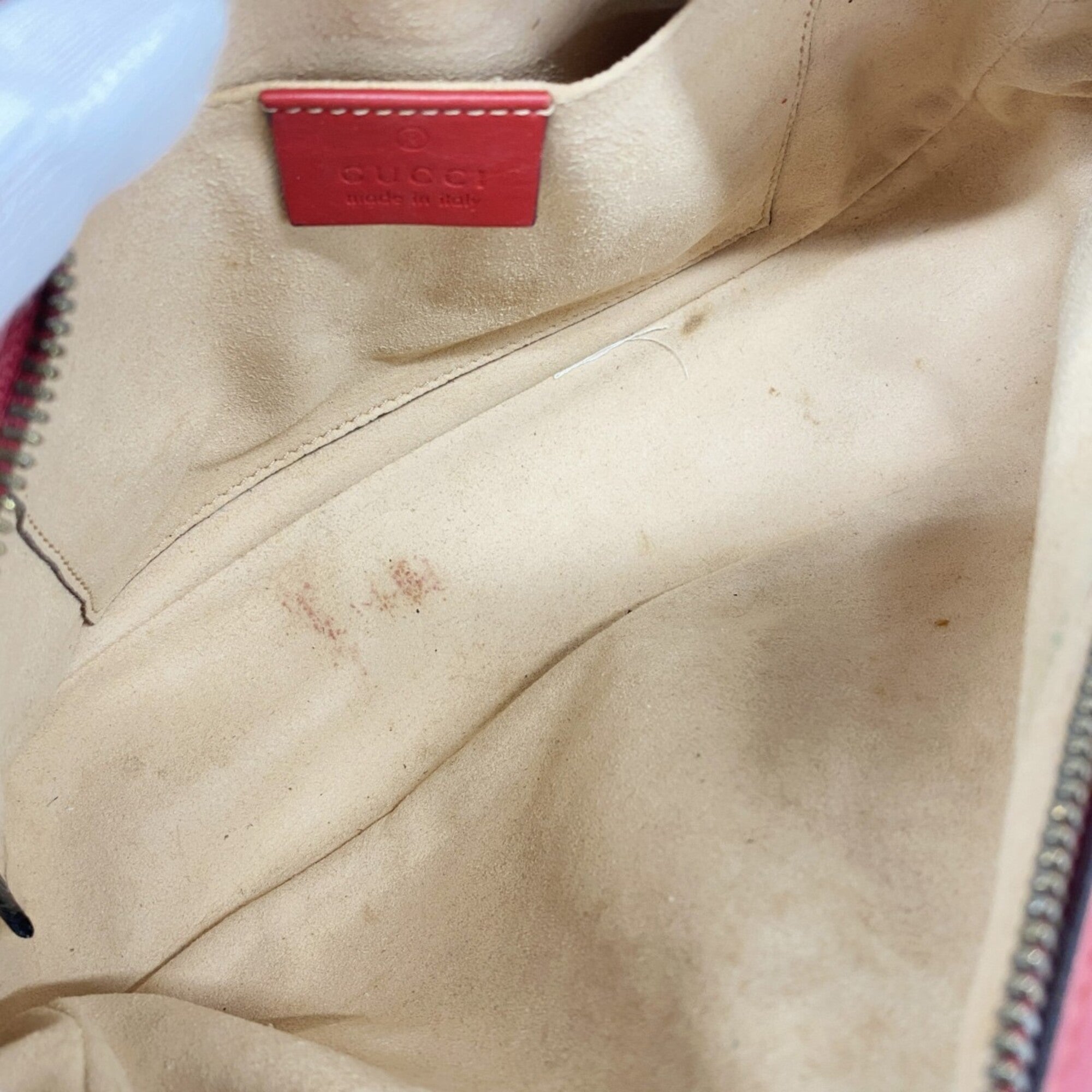 Gucci Red Color Leather Shoulder Bag (Pre-Owned)