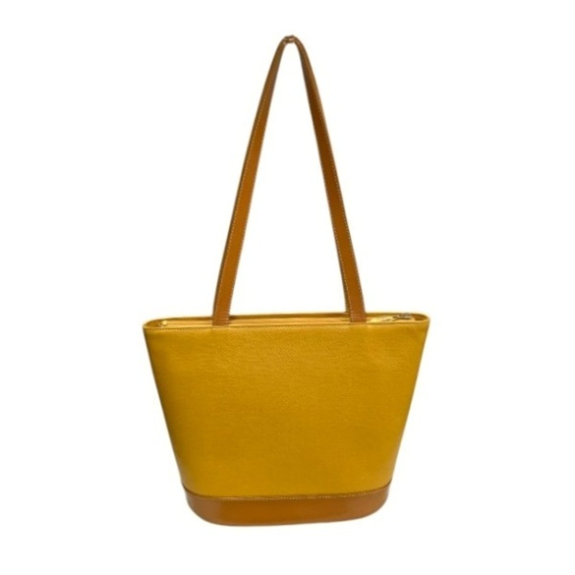 Burberry Yellow Leather Shoulder Bag Tote Bag (Pre-Owned)
