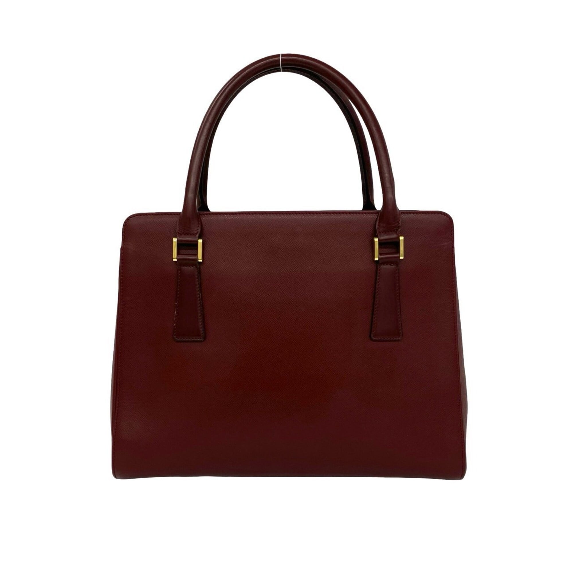 Burberry Red Color Leather Handbag Tote Bag (Pre-Owned)