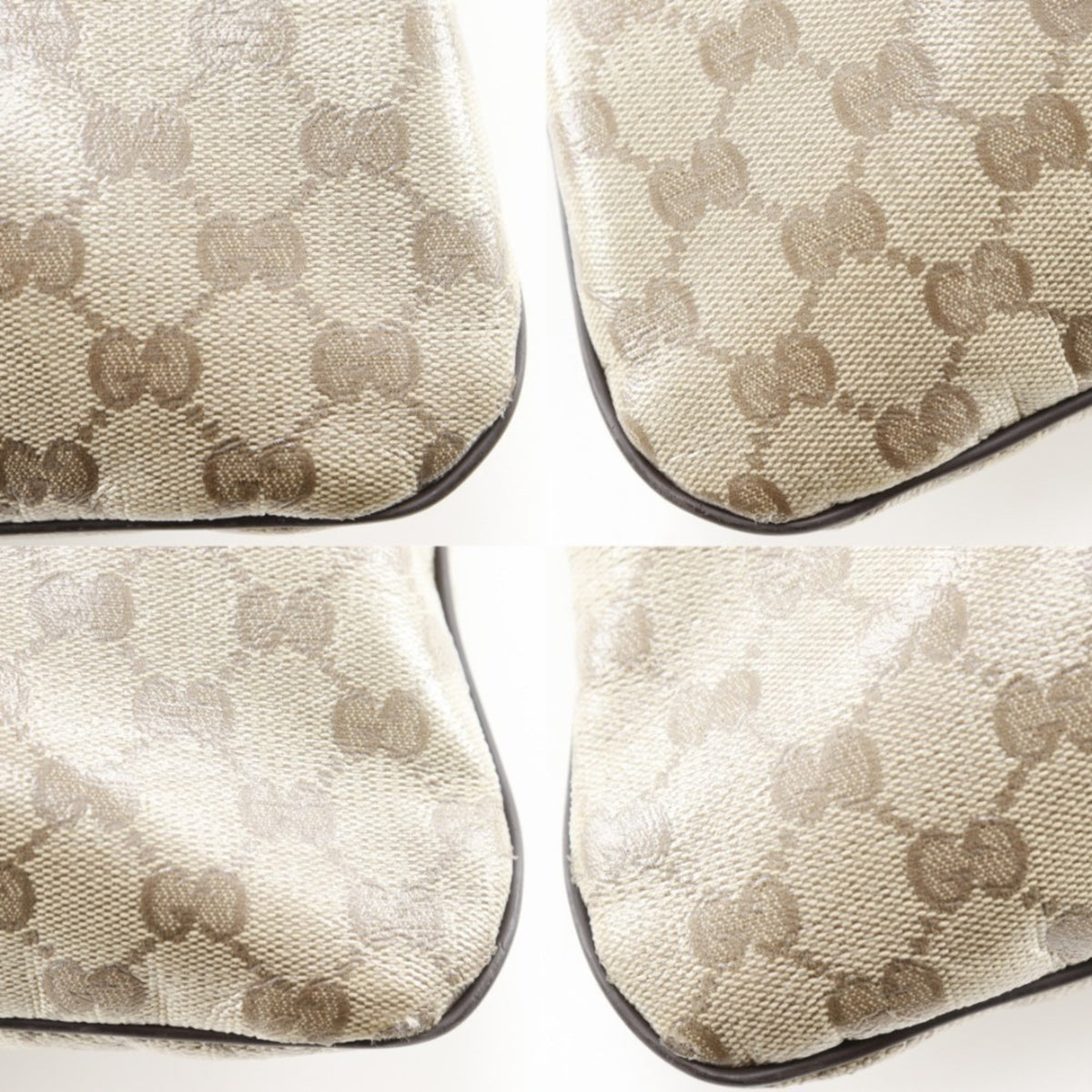 Gucci Gg Crystal Beige Pvc Shoulder Bag (Pre-Owned)