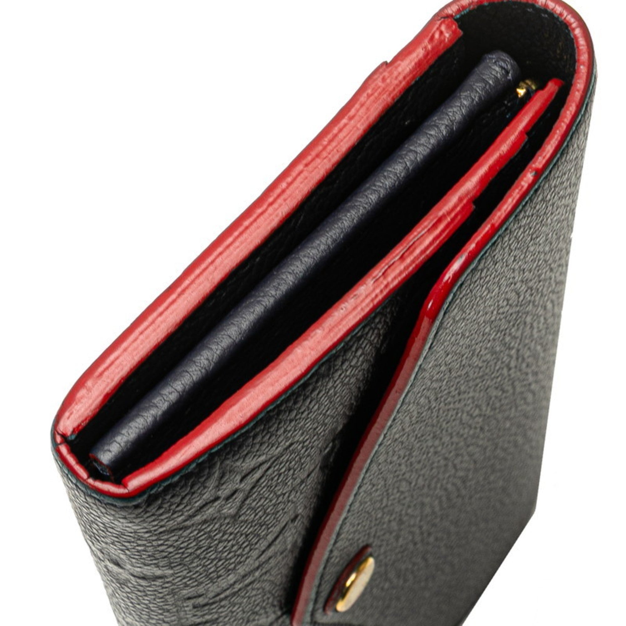 Louis Vuitton Monogram Empreinte Marine Rouge Navy Leather Long Wallet (Bi-Fold) (Pre-Owned)