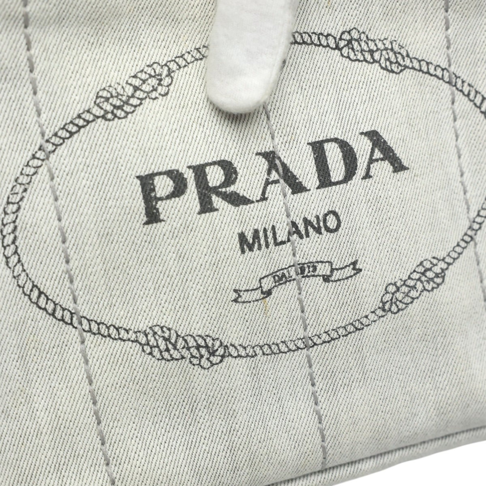 Prada White Canvas Tote Bag (Pre-Owned)