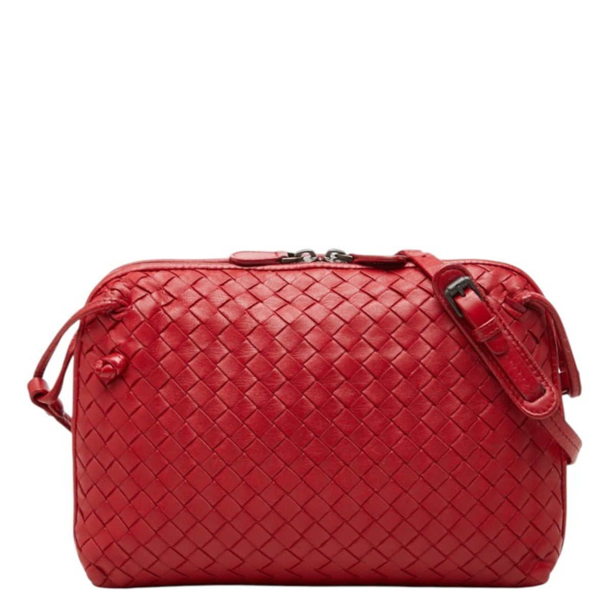 Bottega Veneta Red Color Leather Shoulder Bag (Pre-Owned)