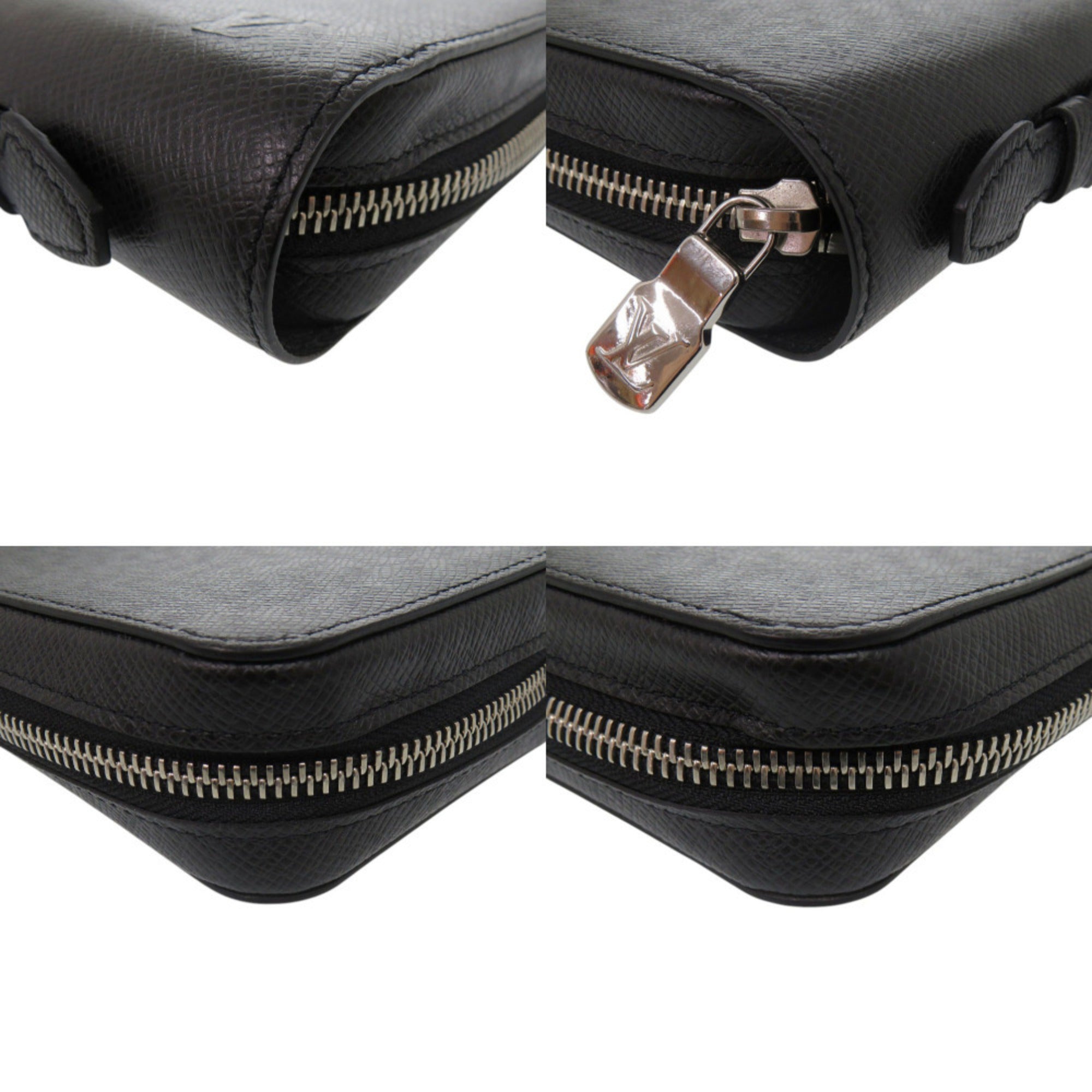 Louis Vuitton Black Taiga Leather Long Wallet (Bi-Fold) (Pre-Owned)