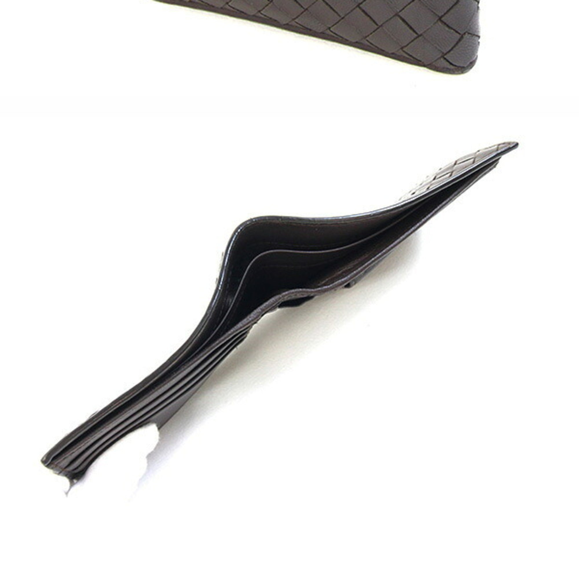 Bottega Veneta Dark Brown Leather Wallet (Bi-Fold) (Pre-Owned)