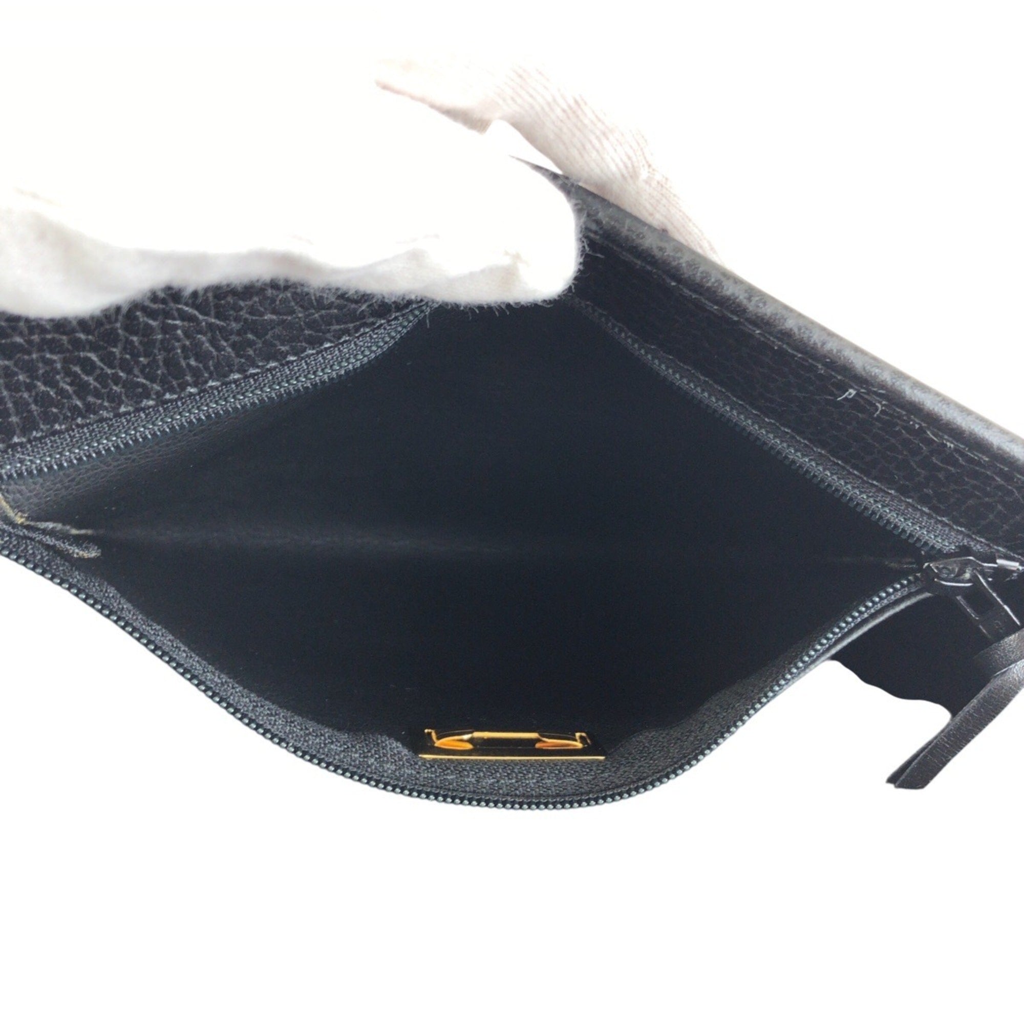 Christian Dior Black Leather Pochette Shoulder Bag (Pre-Owned)
