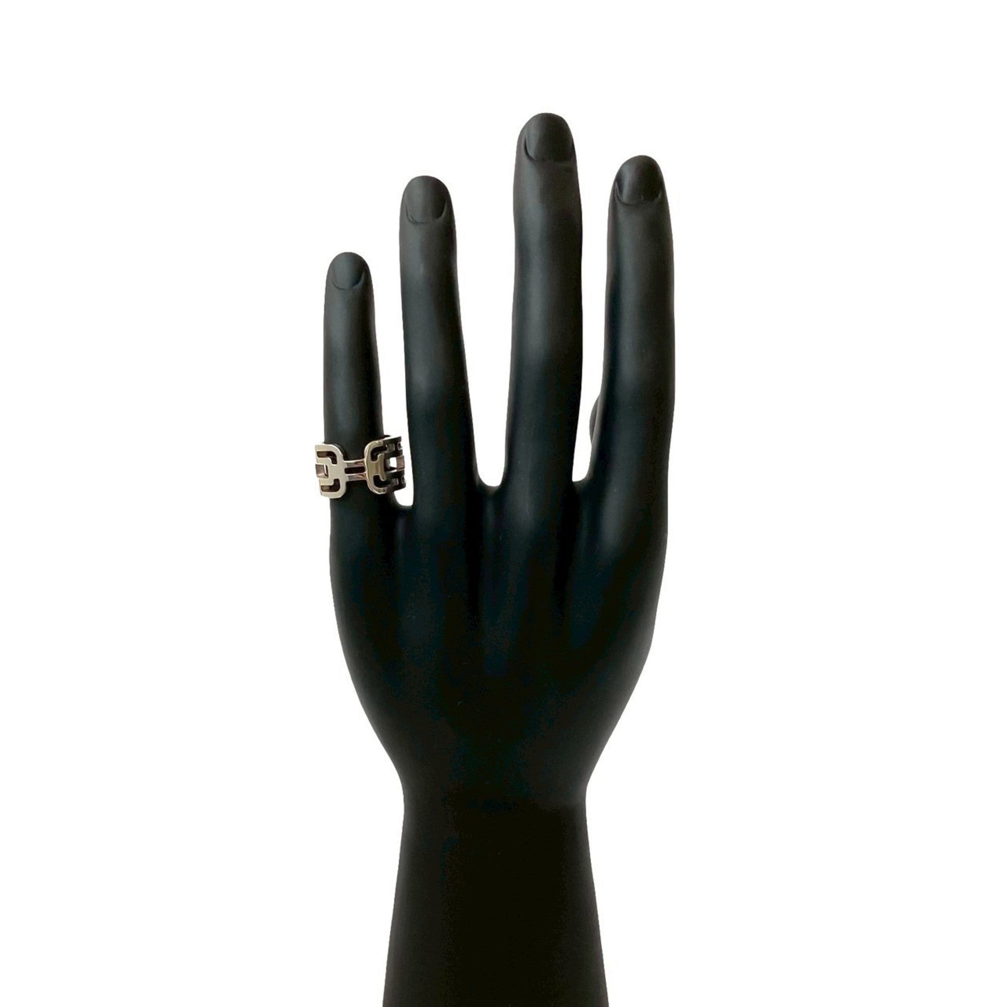 Hermes Silver Silver 925 Band Ring (Pre-Owned)