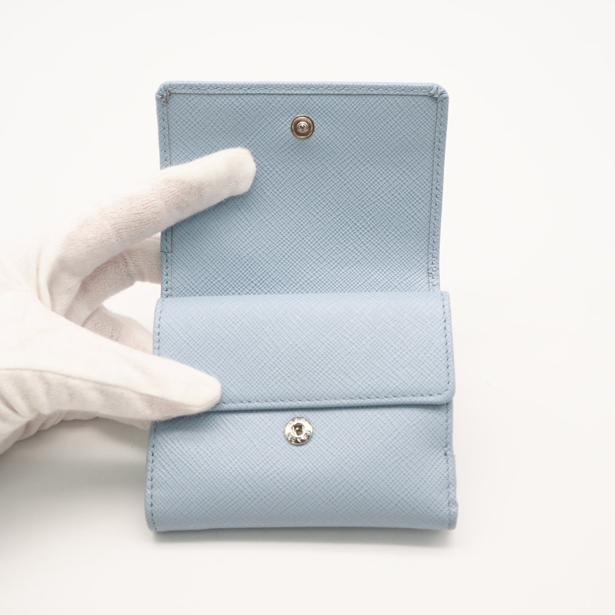 Prada Saffiano Blue Saffiano Wallet (Tri-Fold) (Pre-Owned)