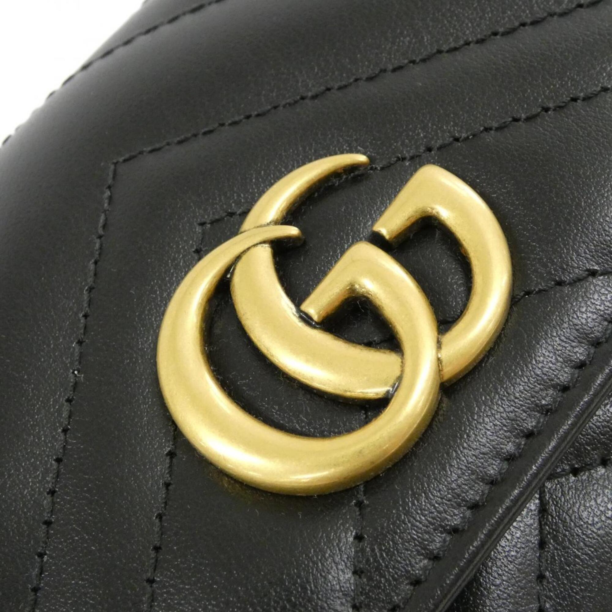 Gucci Black Quilting Leather Long Wallet (Bi-Fold) (Pre-Owned)