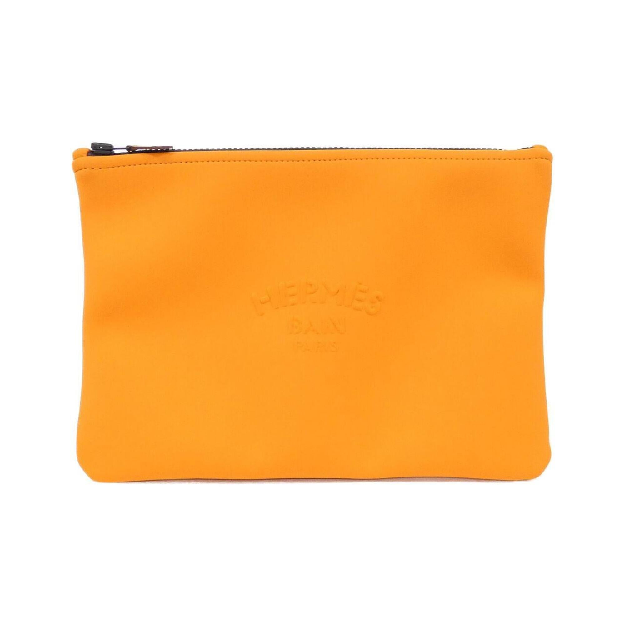 Hermes Orange Polyamide Handbag (Pre-Owned)