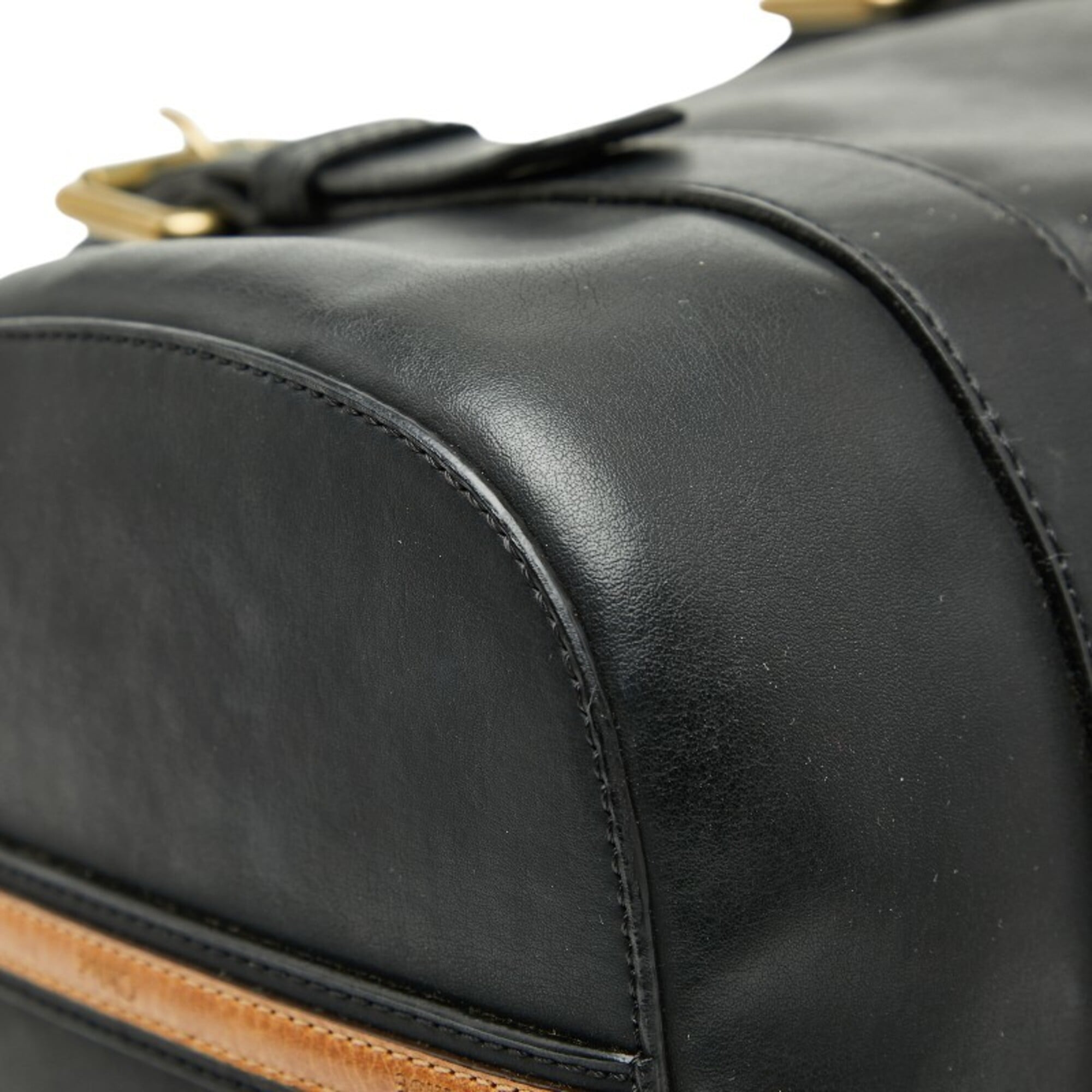 Chloé Black Leather Boston Bag Handbag Shoulder Bag (Pre-Owned)