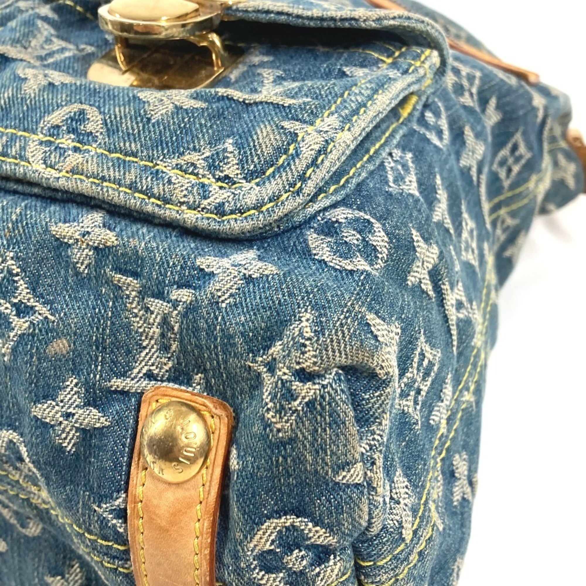 Louis Vuitton Monogram Denim Blue Monogram Denim Shoulder Bag (Pre-Owned)