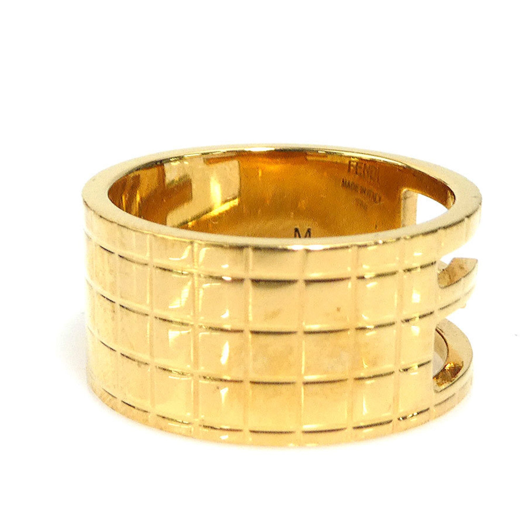 Fendi Gold Metal Band Ring (Pre-Owned)