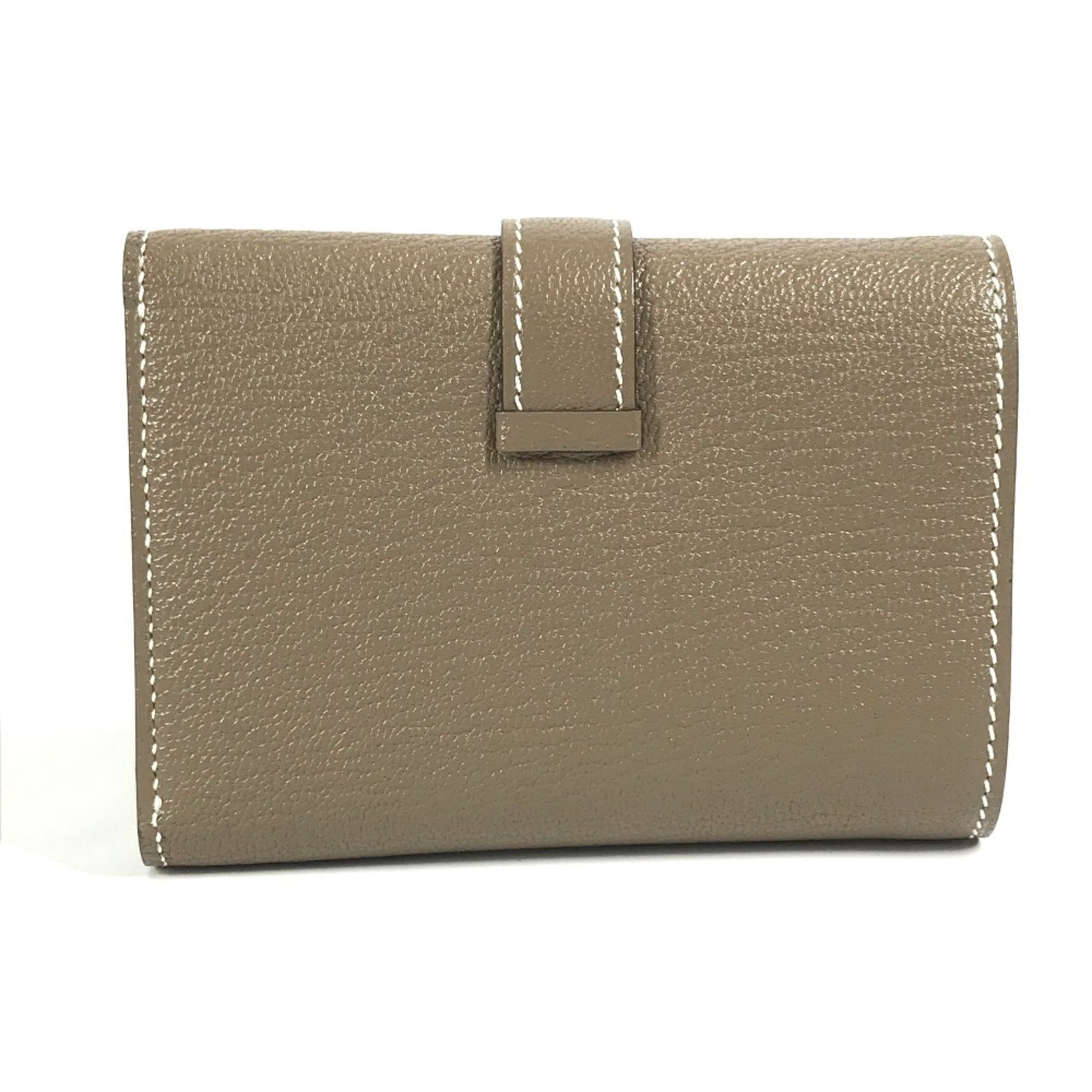 Hermes Etoupe Gray Chevre Leather Wallet (Tri-Fold) (Pre-Owned)
