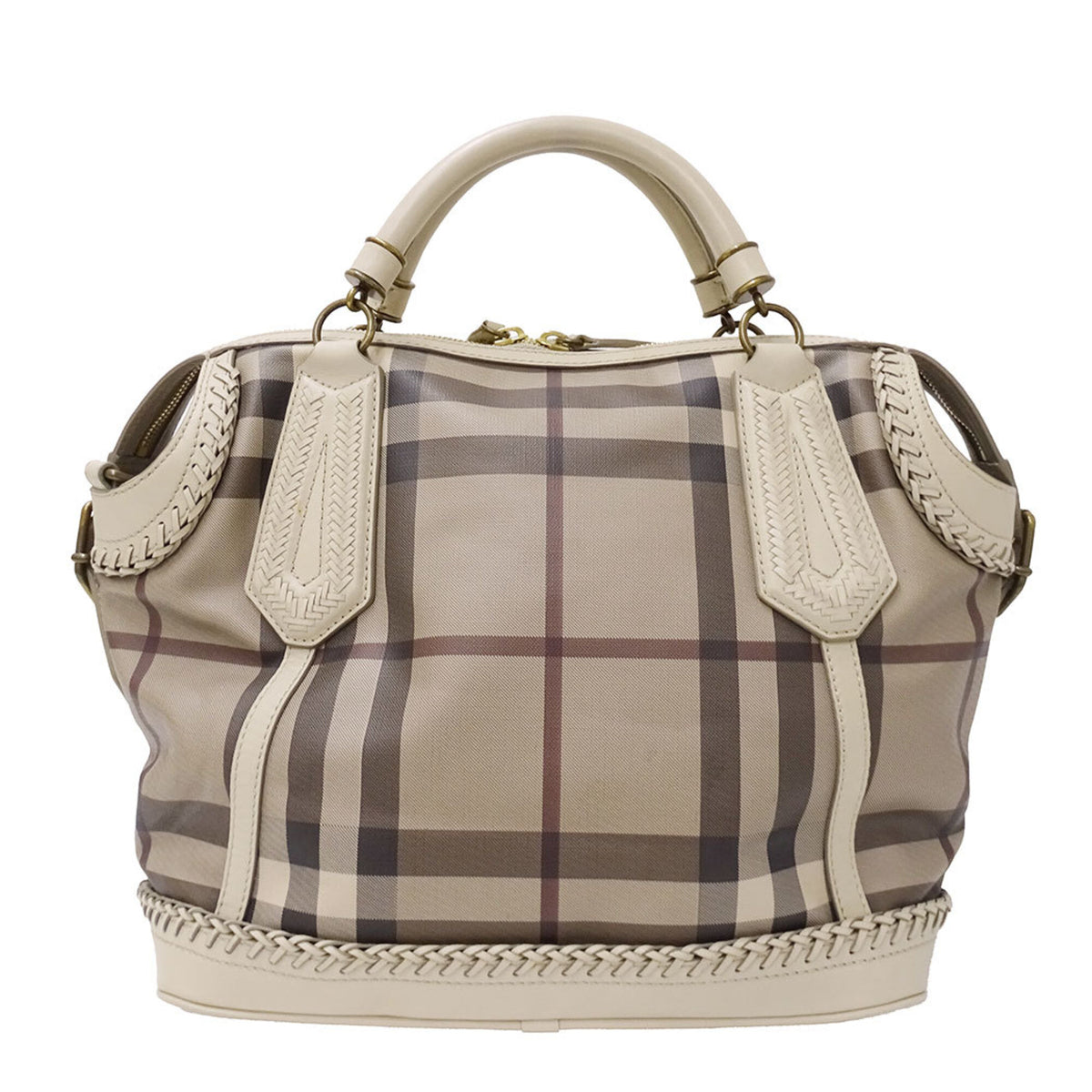 Burberry Beige Leather Handbag Shoulder Bag (Pre-Owned)