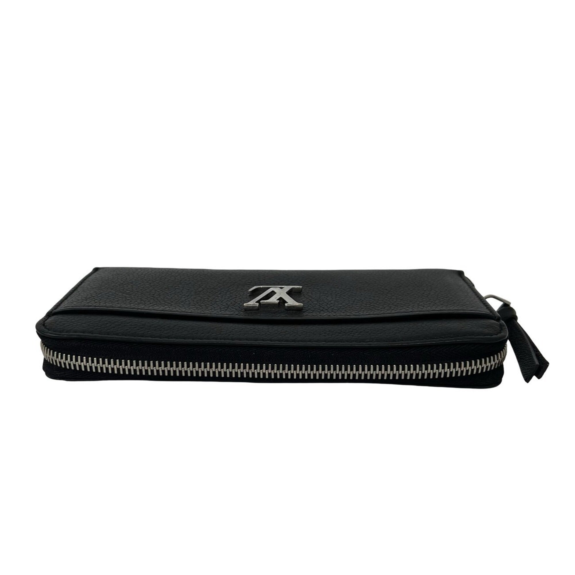 Louis Vuitton Black Leather Long Wallet (Bi-Fold) (Pre-Owned)