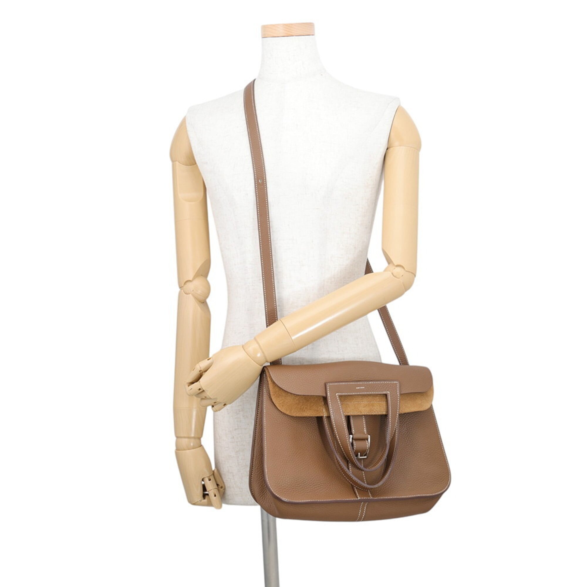 Hermes Kara Alezan Taurillon Clemence Leather Handbag (Pre-Owned)