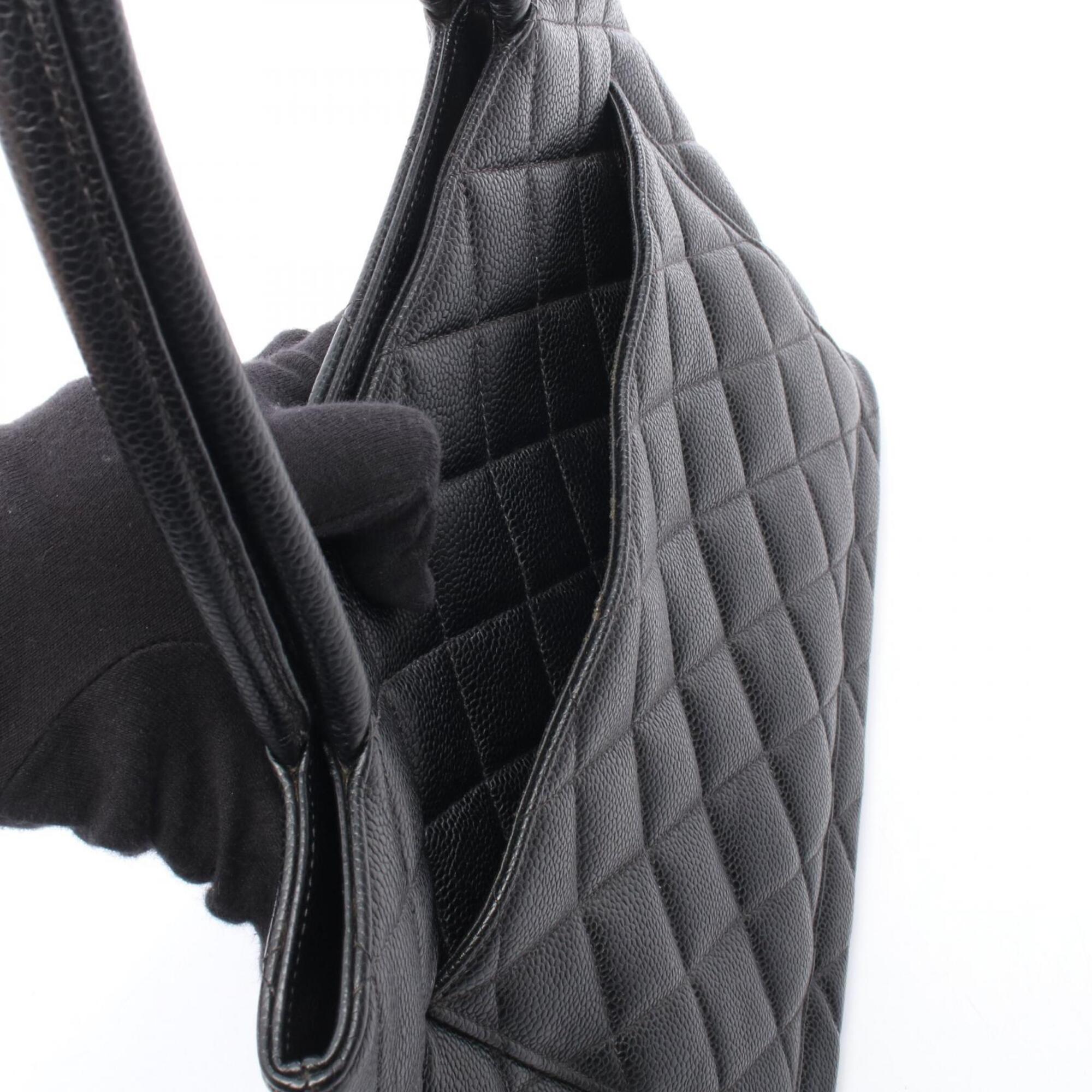 Chanel Black Grained Calfskin Handbag Tote Bag (Pre-Owned)