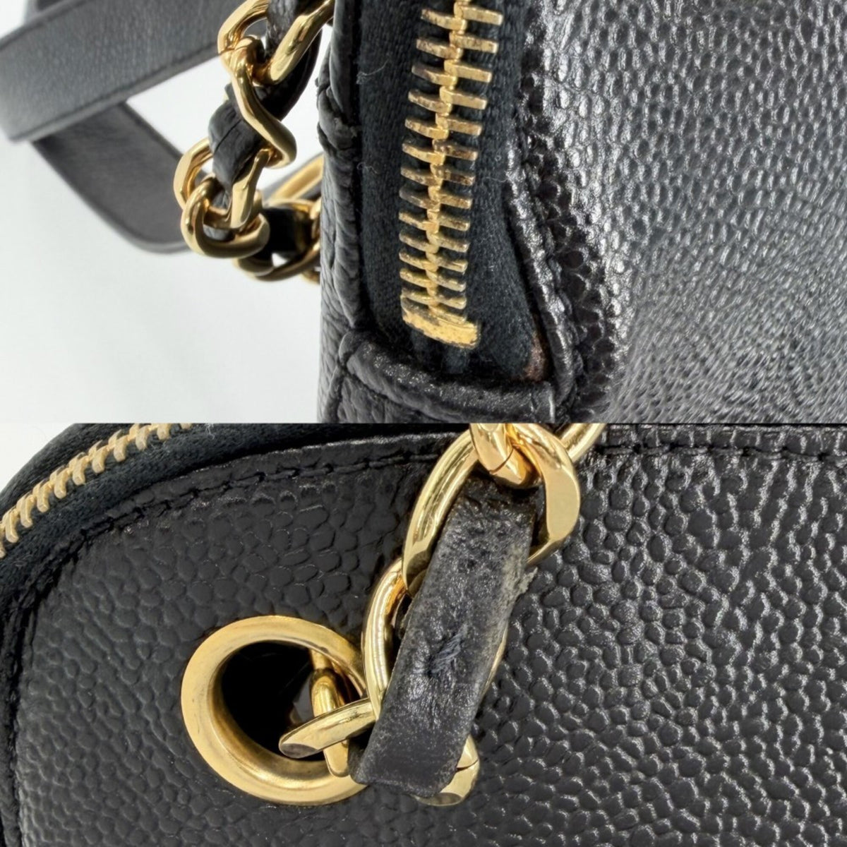 Chanel Black Grained Calfskin Handbag Shoulder Bag (Pre-Owned)