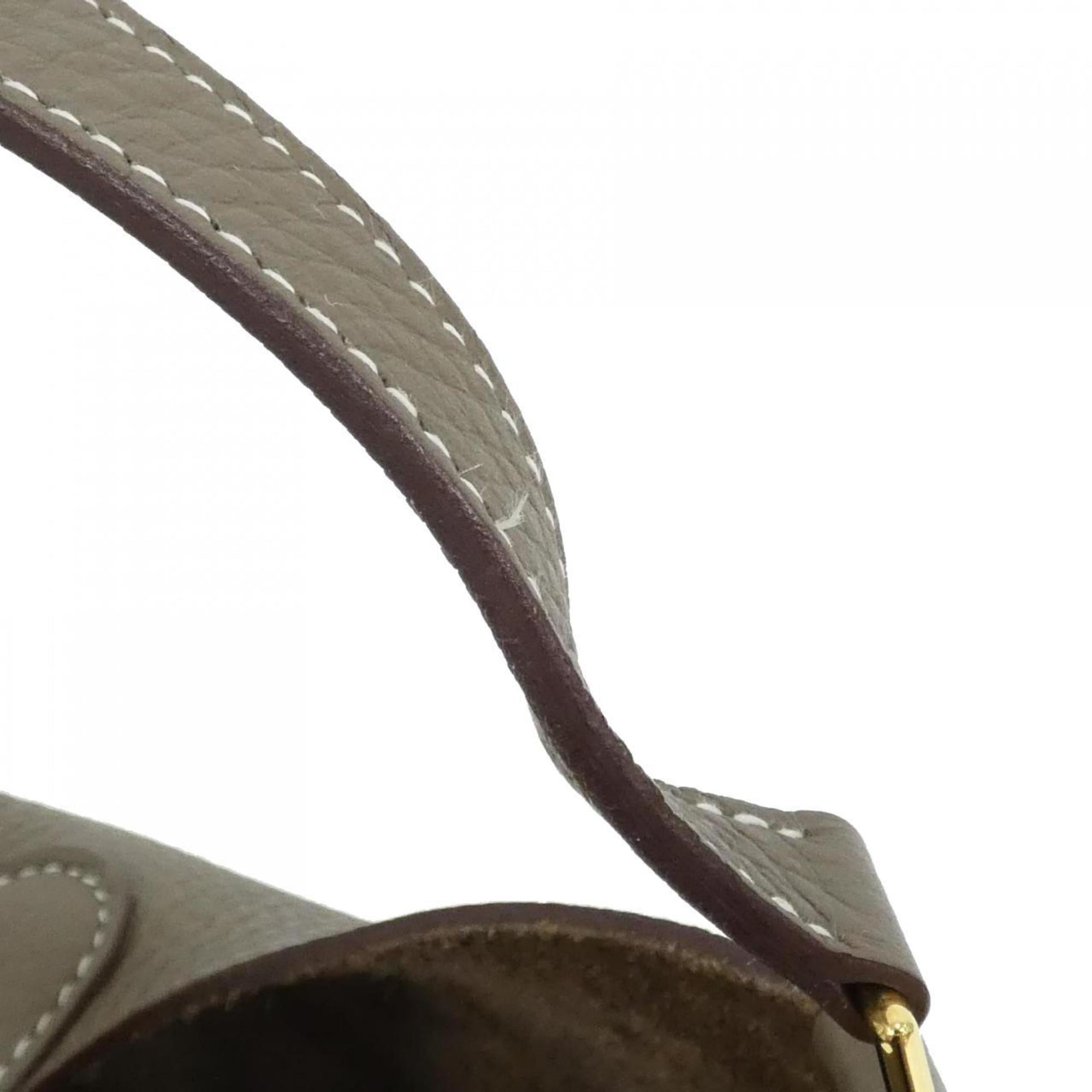 Hermes Etoupe Gray Taurillon Clemence Leather Handbag (Pre-Owned)