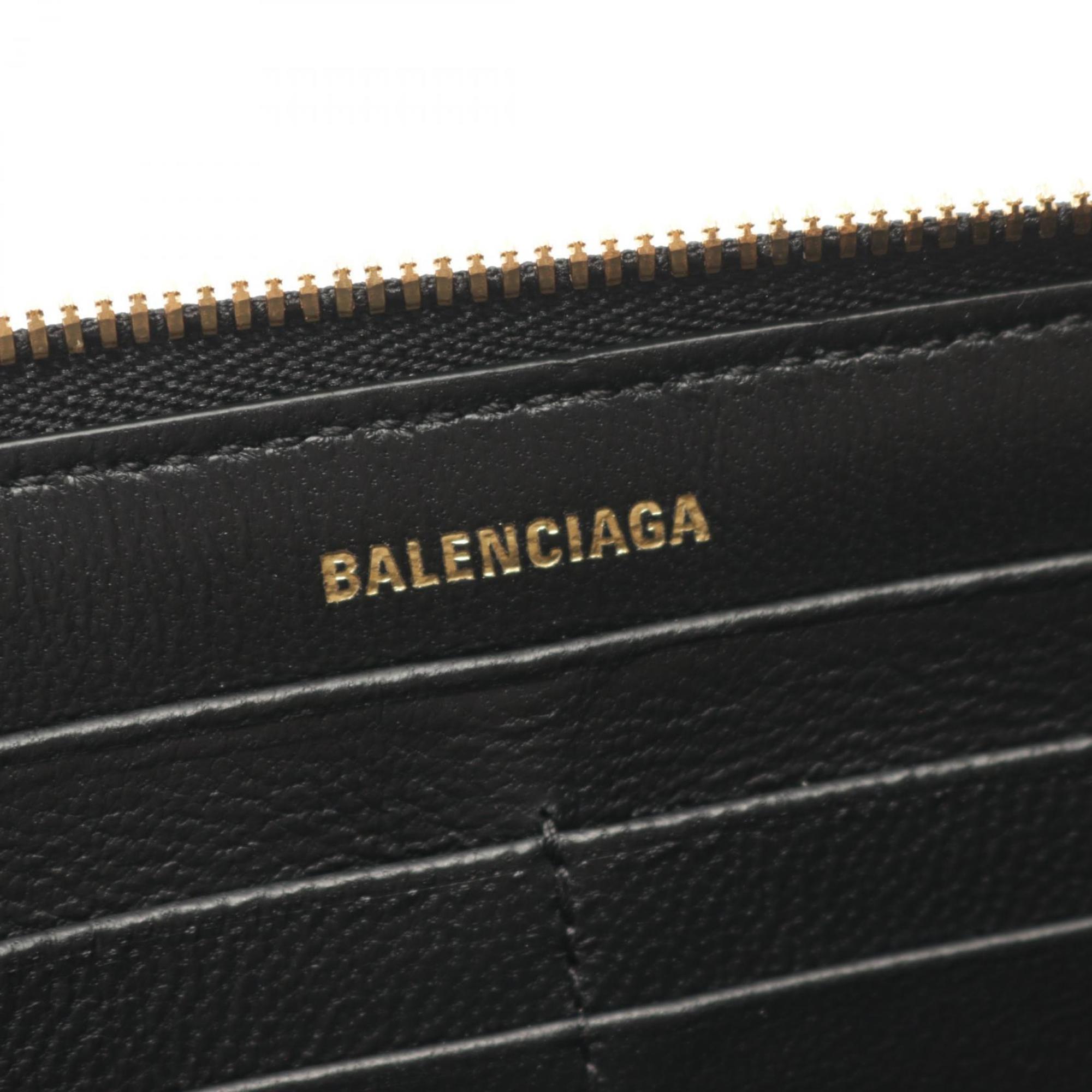 Balenciaga Black Leather Long Wallet (Bi-Fold) (Pre-Owned)