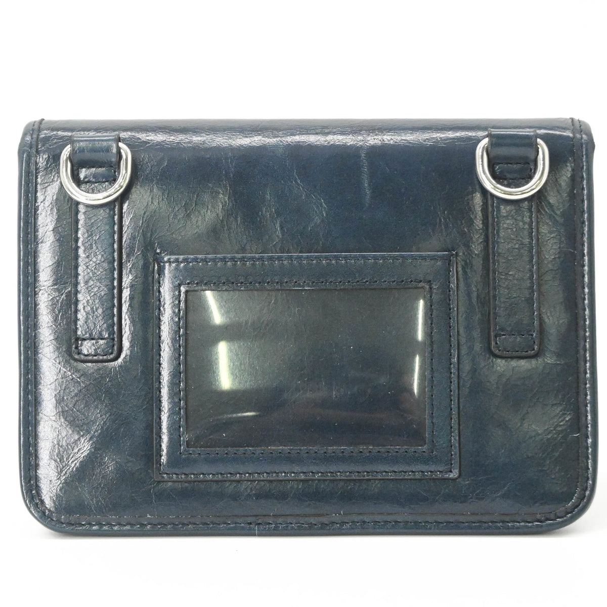 Prada Navy Leather Shoulder Bag Sling Bag (Pre-Owned)
