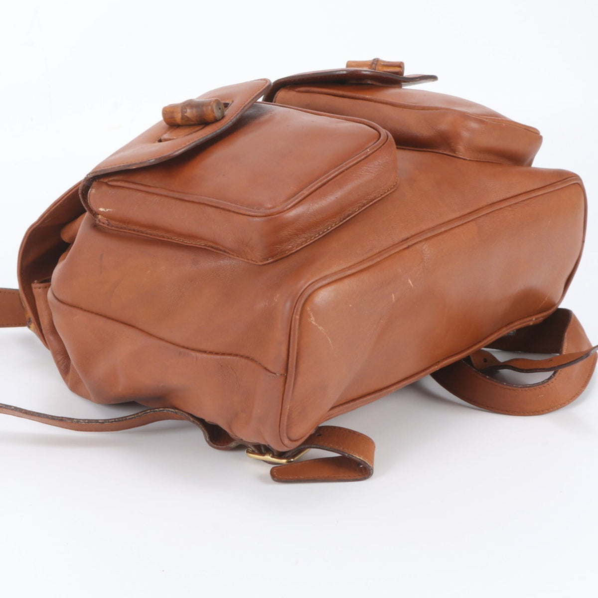 Gucci Brown Leather Backpack Shoulder Bag (Pre-Owned)