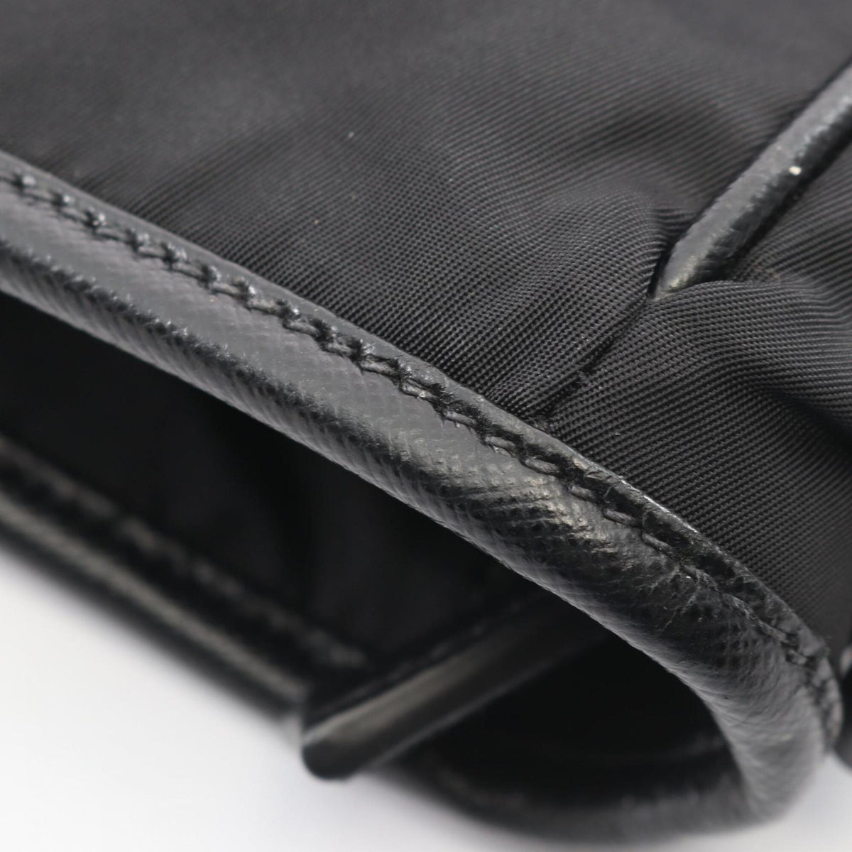 Prada Black Nylon Leather Handbag (Pre-Owned)