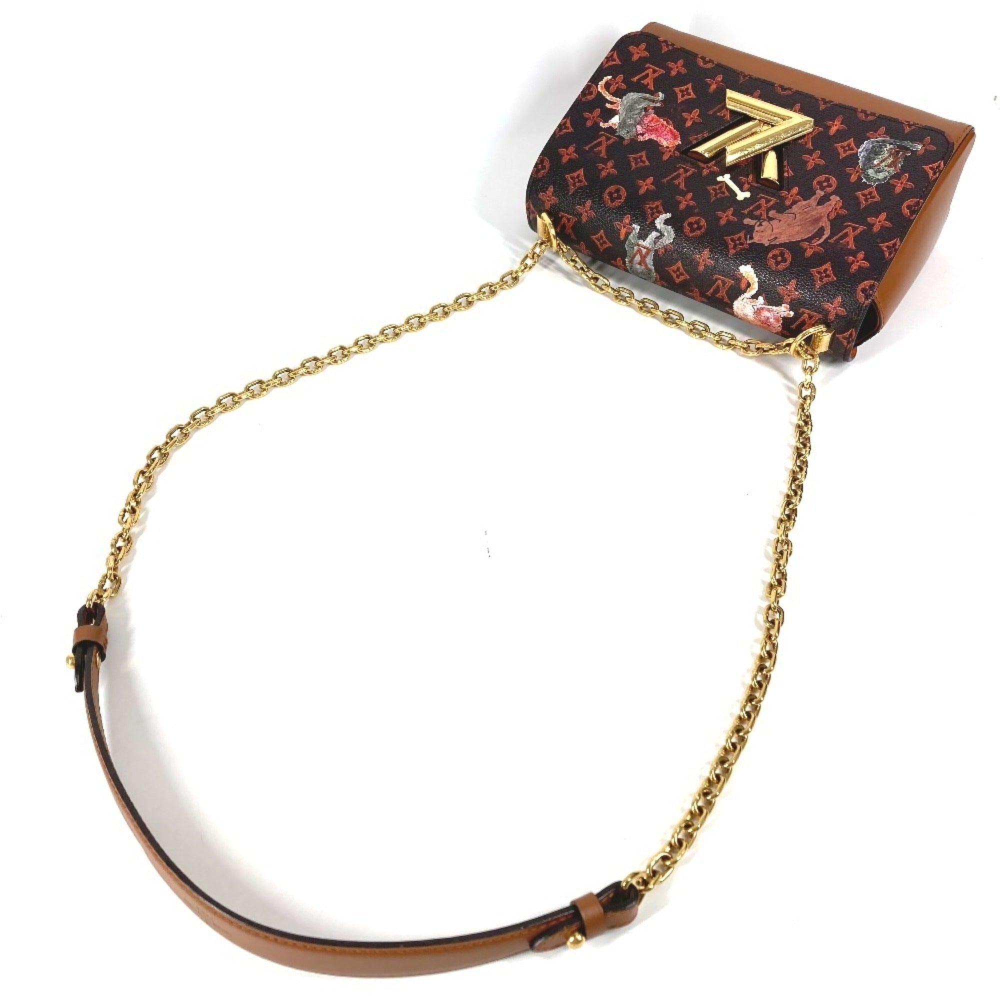 Louis Vuitton Brown Orange Monogram Canvas Shoulder Bag (Pre-Owned)