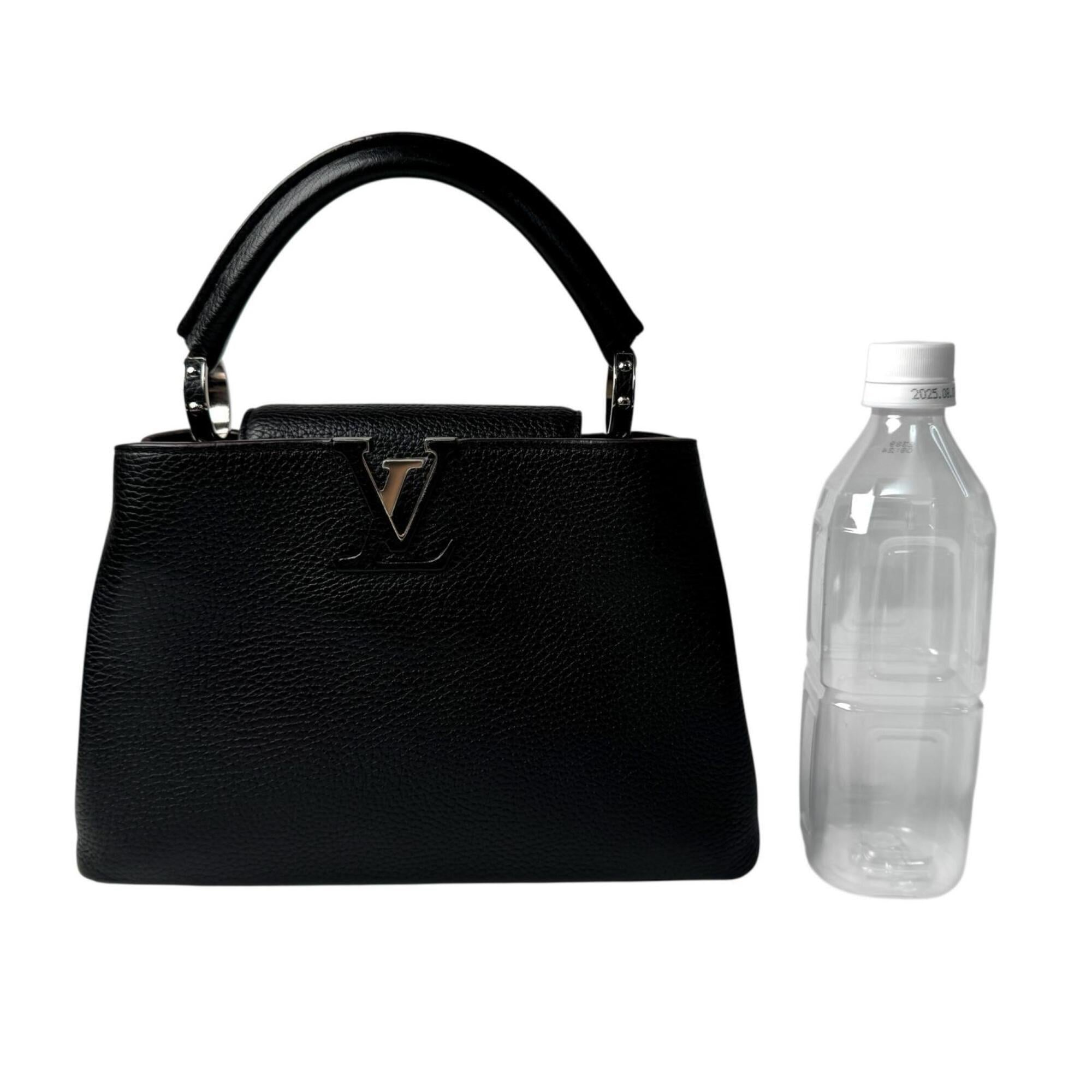 Louis Vuitton Black Leather Handbag Shoulder Bag (Pre-Owned)