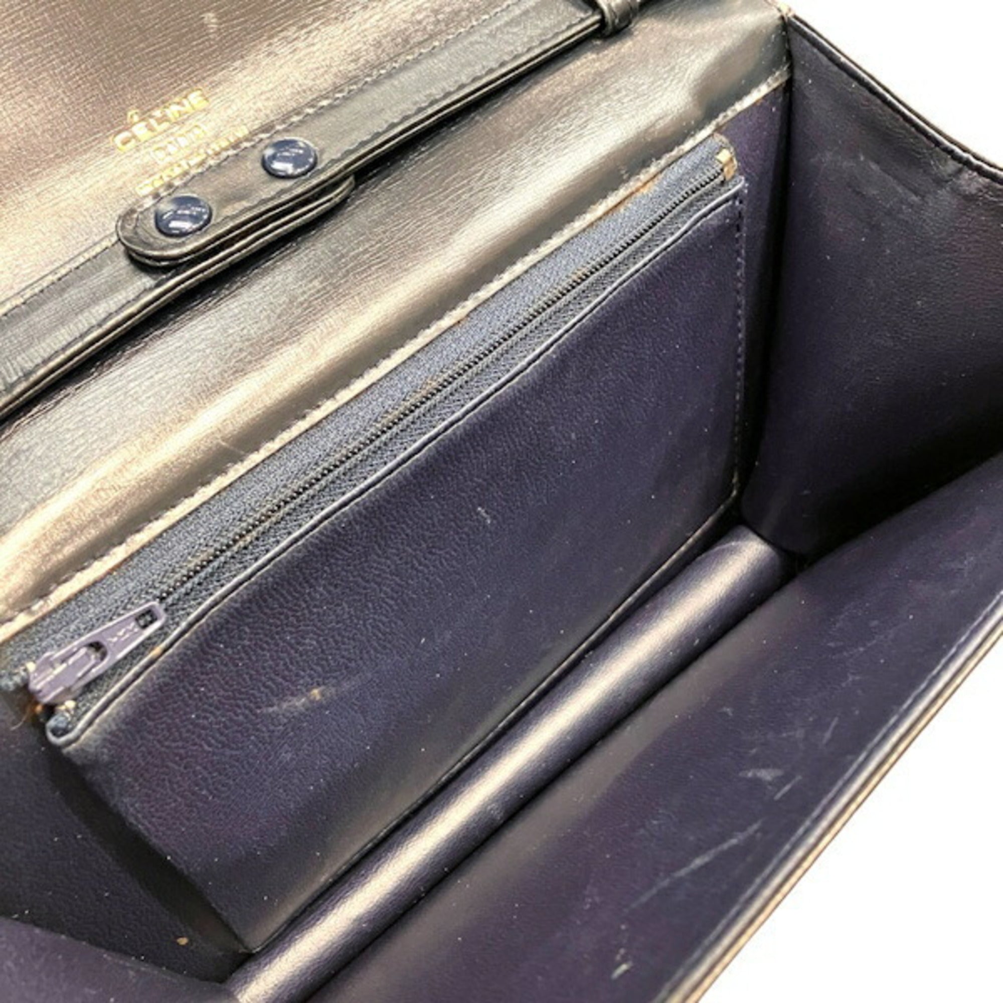 Celine Navy Leather Shoulder Bag (Pre-Owned)