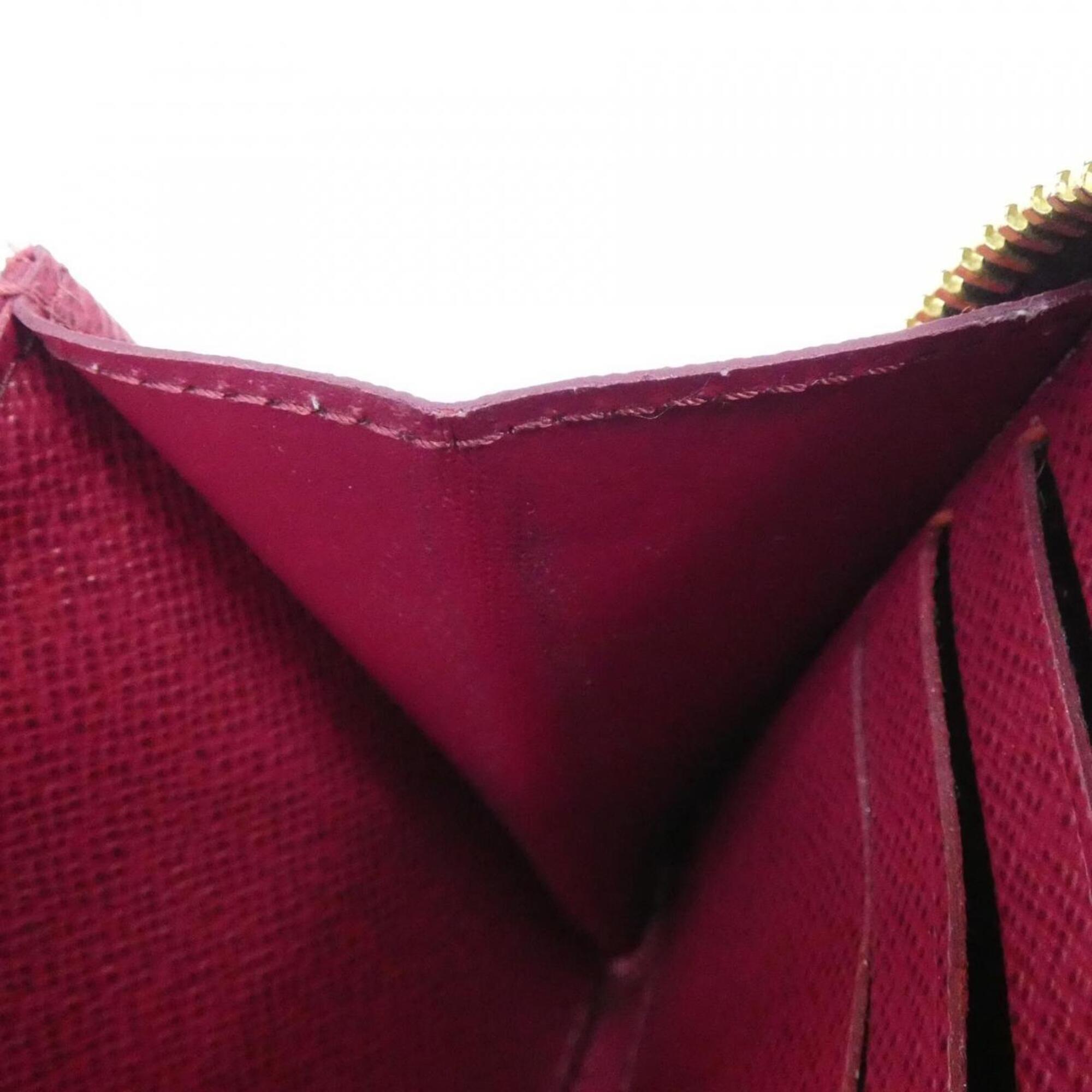 Louis Vuitton Monogram Fuchsia Marron Coated Canvas Long Wallet (Bi-Fold) (Pre-Owned)