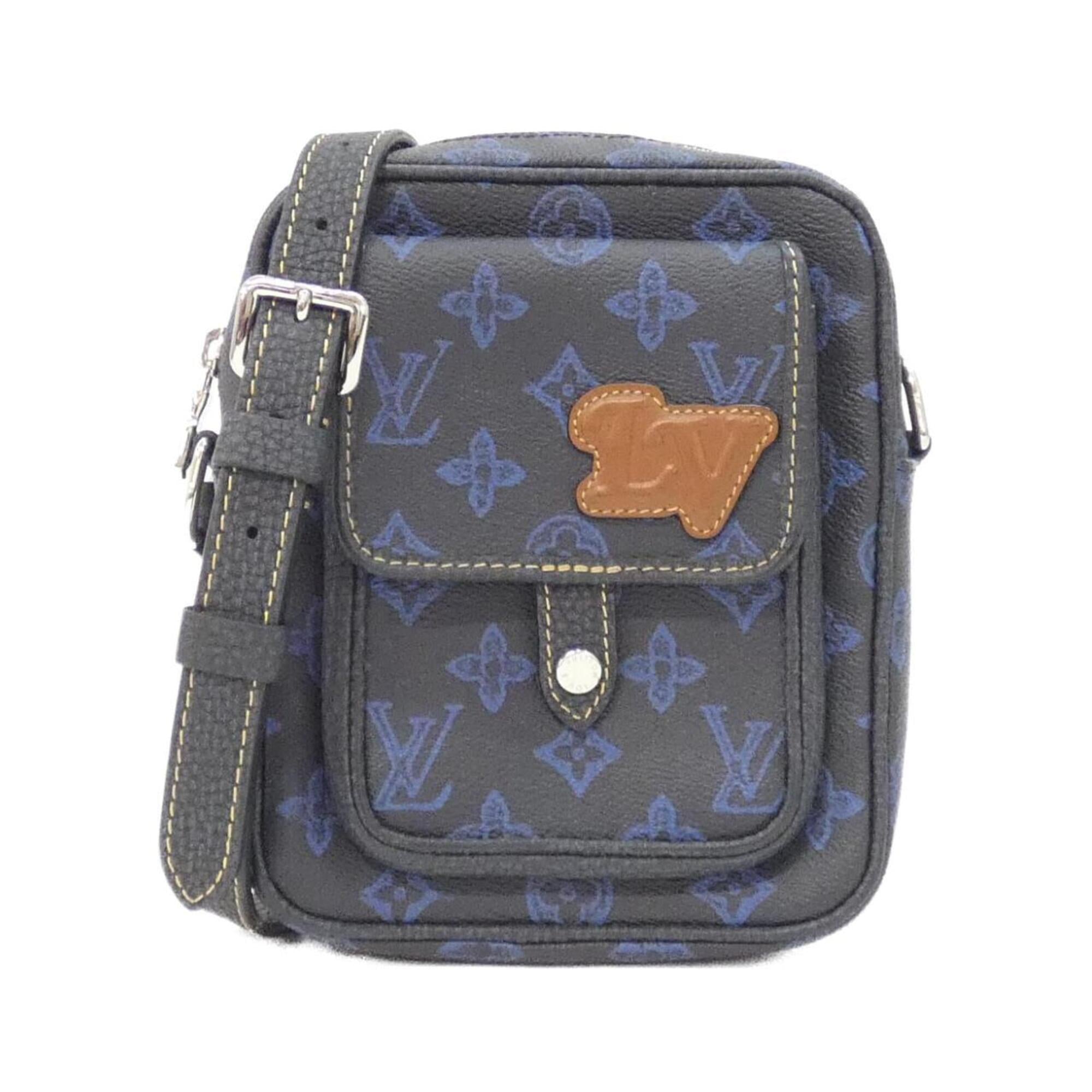Louis Vuitton Blue Coated Canvas Shoulder Bag (Pre-Owned)