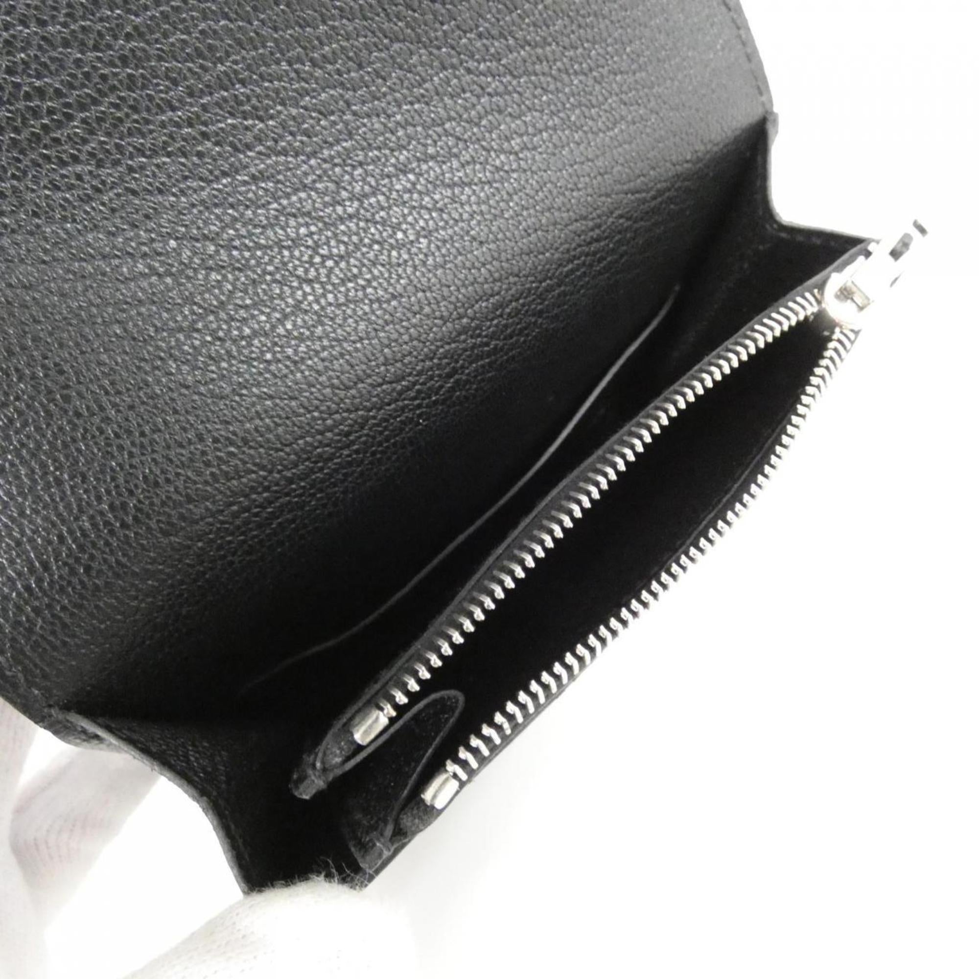 Hermes Black Chevre Leather Wallet (Bi-Fold) (Pre-Owned)